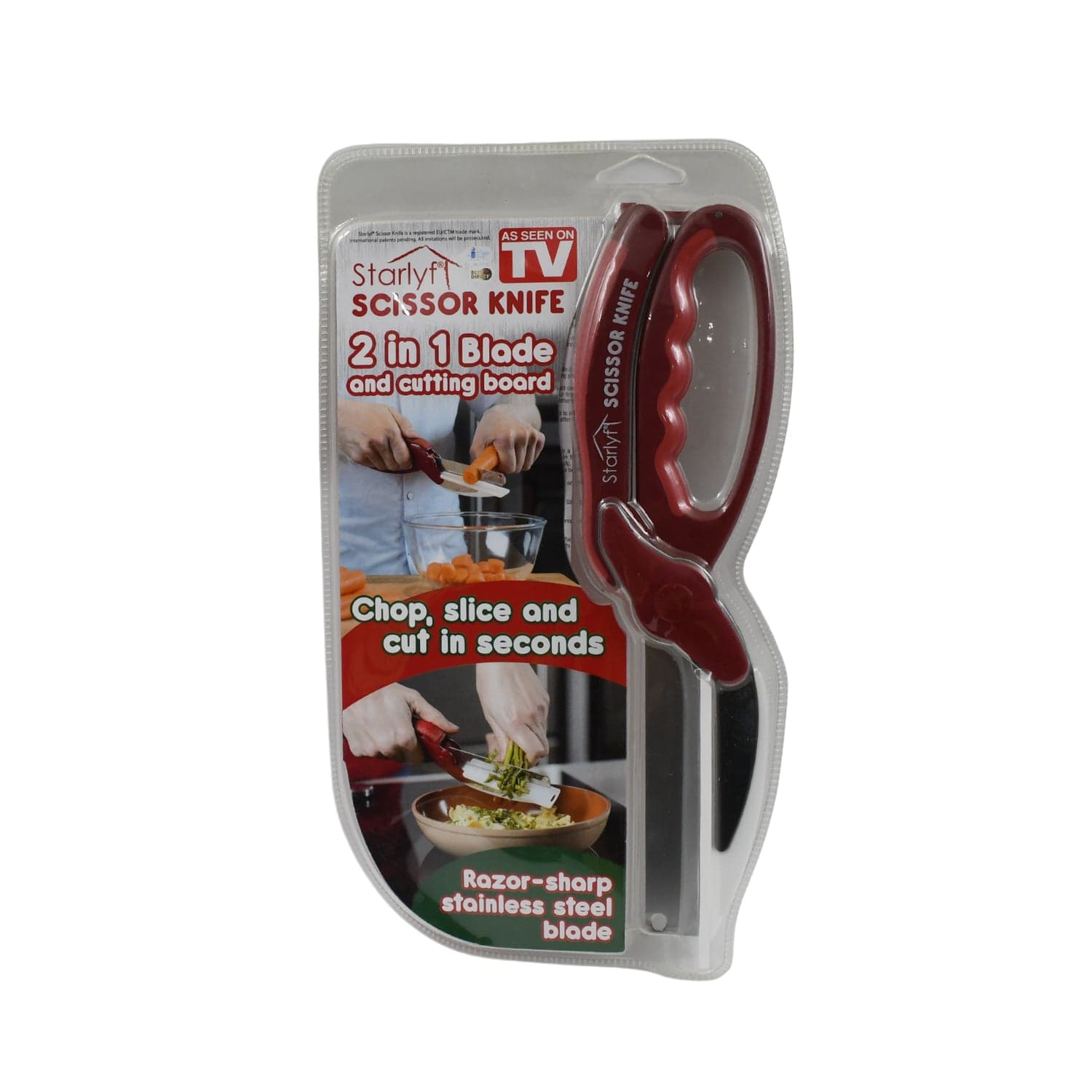 2 in 1 Kitchen Knife Scissor with Spring Locking Hinge and Chopping Board (1 Pc / With Card Packing) thumbnail 5