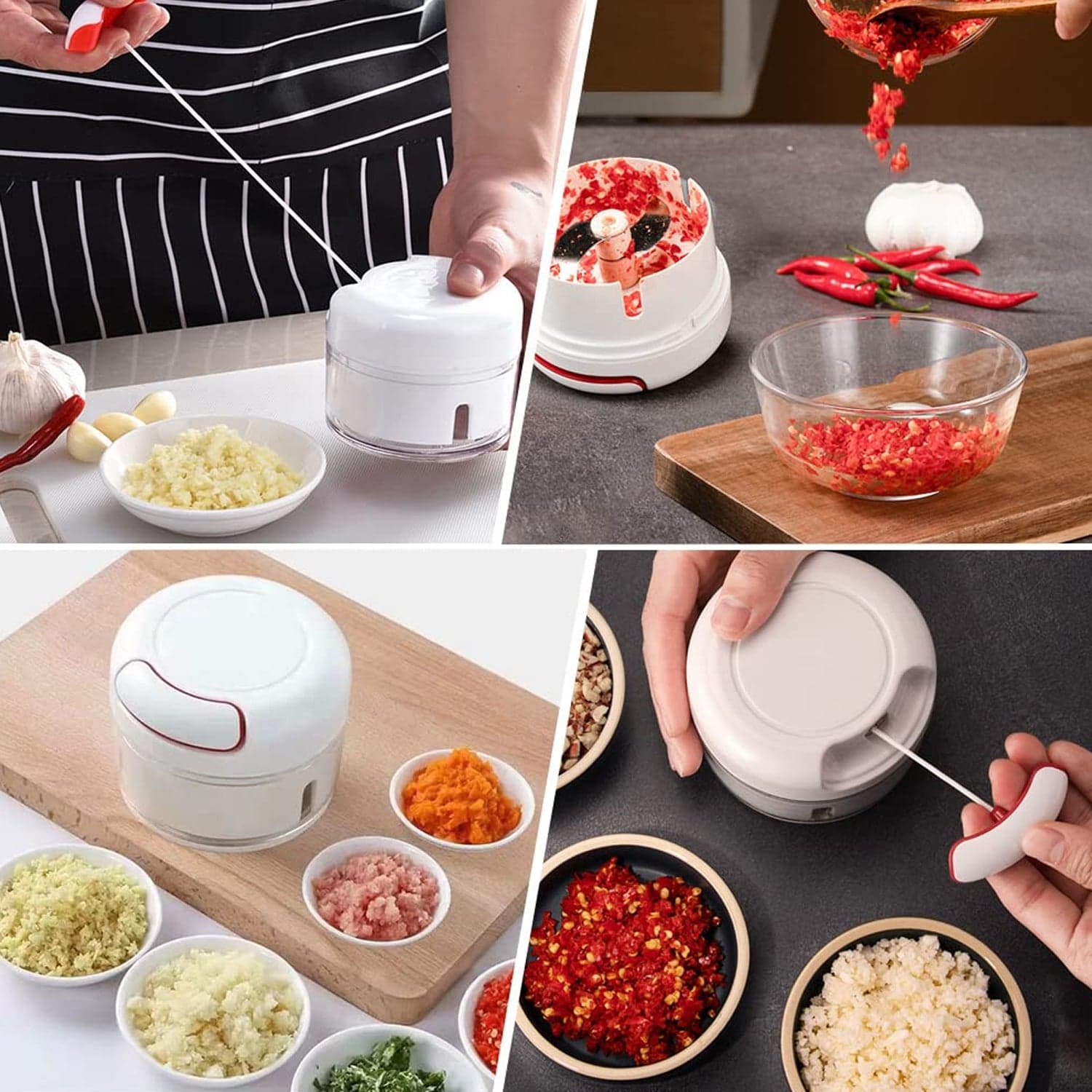 Manual Mini Food Processor Vegetable Chopper Hand Pull String Onion Chopper (1 Pc) thumbnail 3