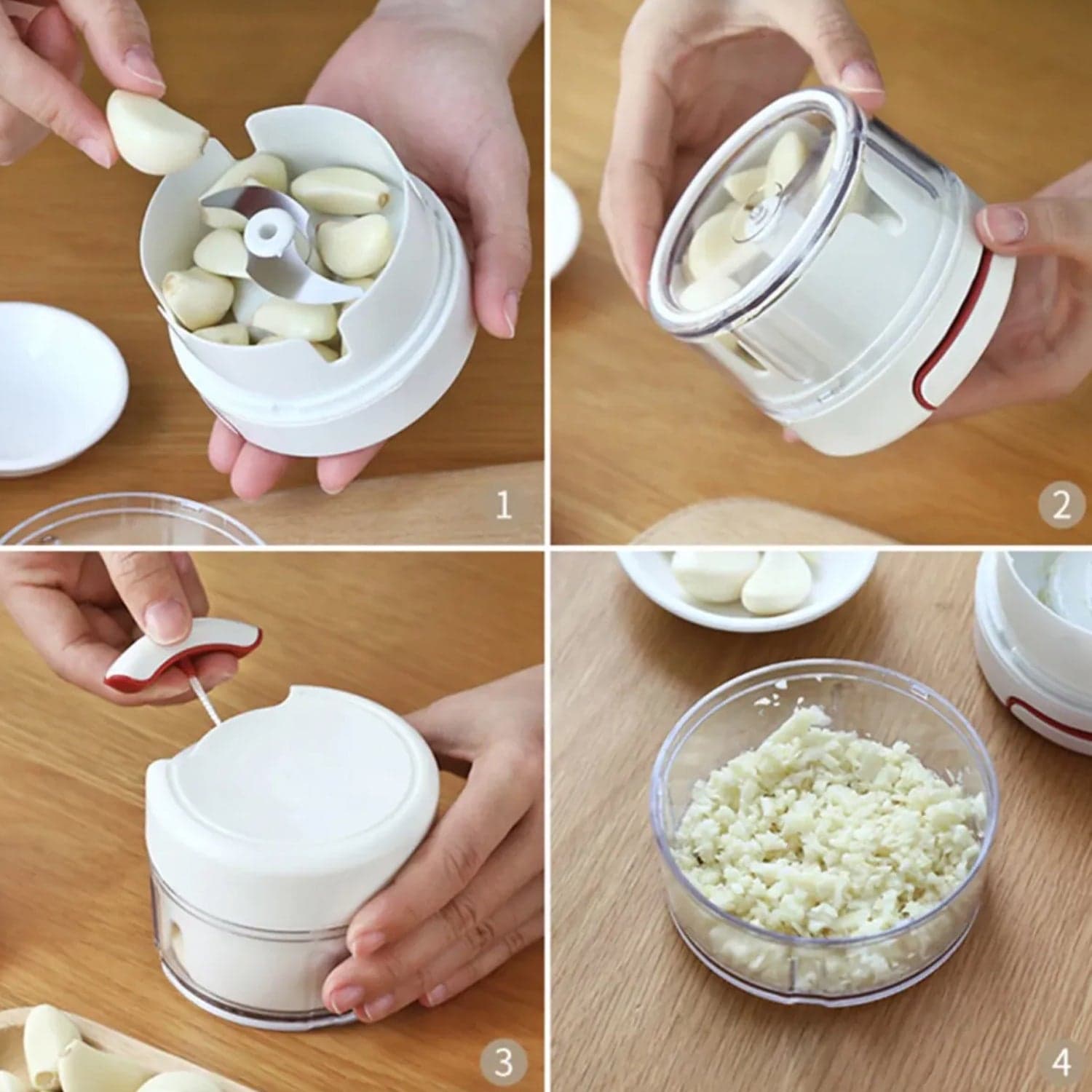Manual Mini Food Processor Vegetable Chopper Hand Pull String Onion Chopper (1 Pc) thumbnail 4