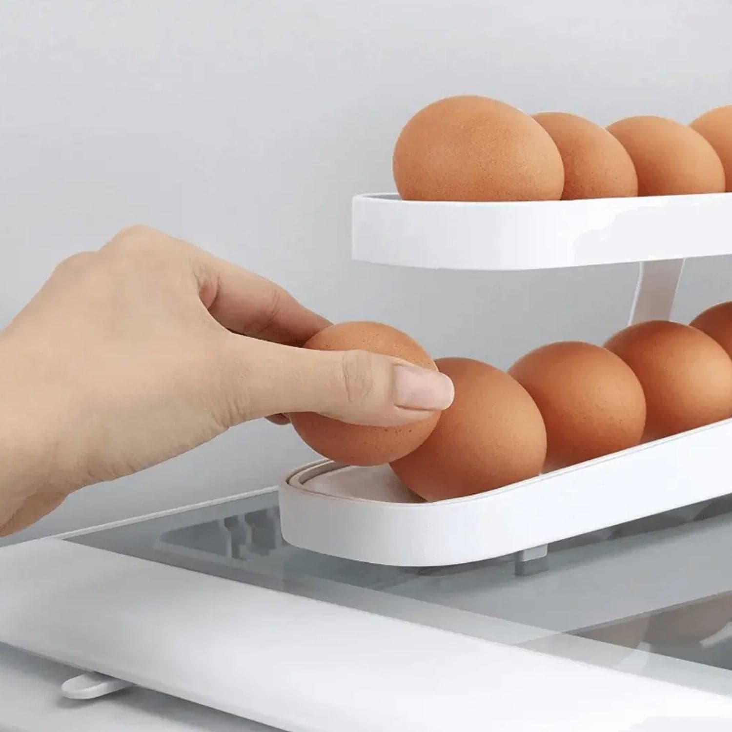 Plastic 2-Tier Rolling Egg Dispenser For 12-14 Eggs (1 Pc) thumbnail 3