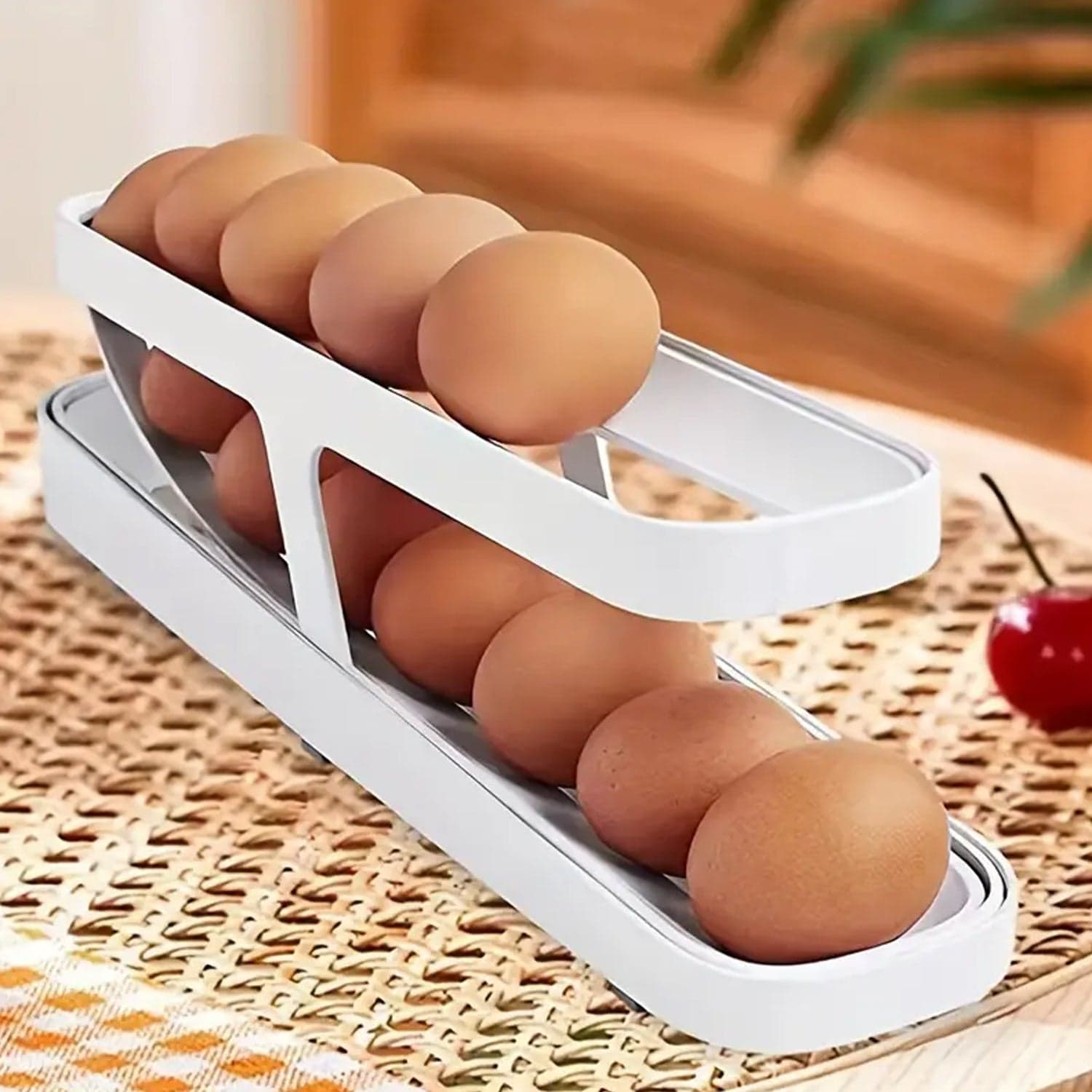 Plastic 2-Tier Rolling Egg Dispenser For 12-14 Eggs (1 Pc) thumbnail 7