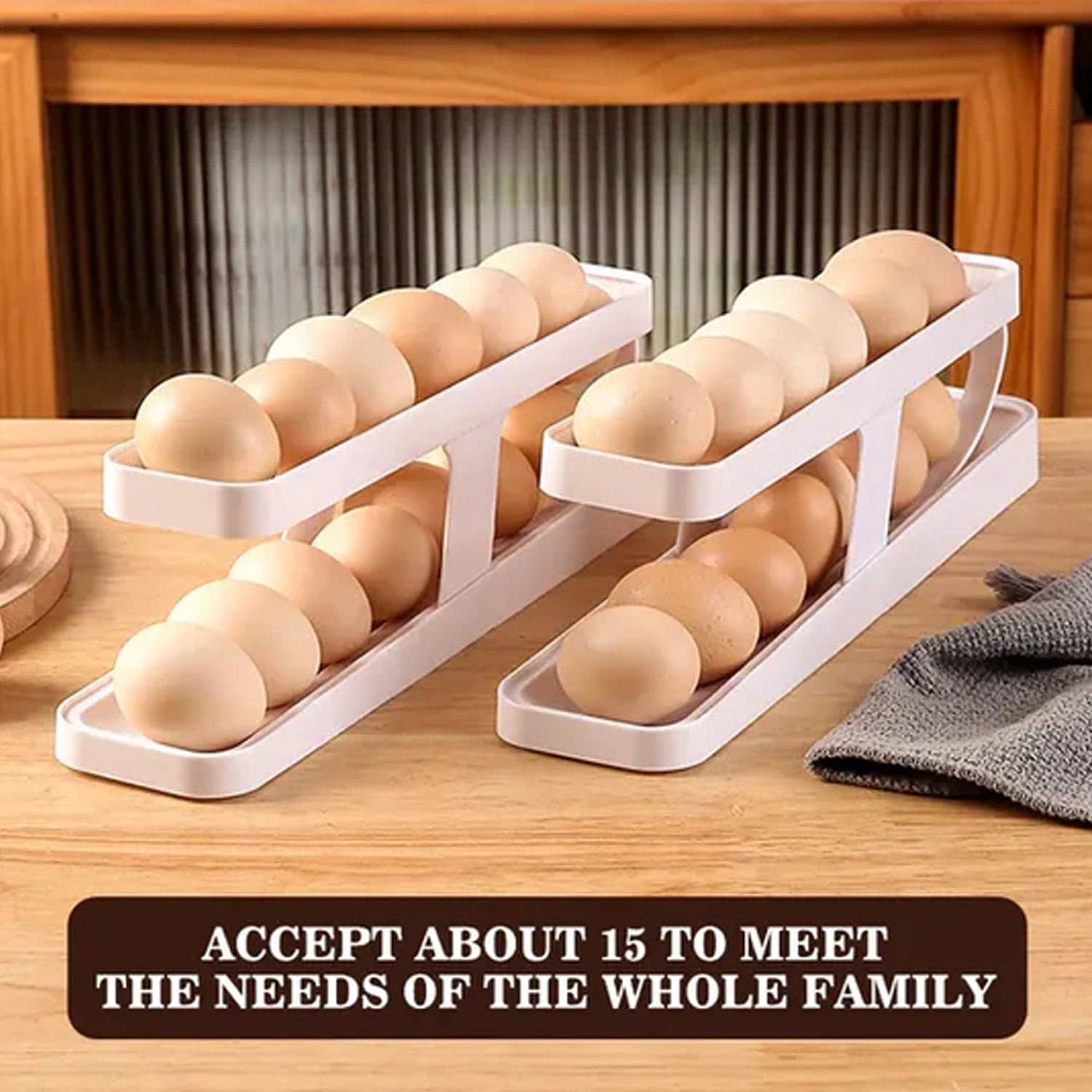 Plastic 2-Tier Rolling Egg Dispenser For 12-14 Eggs (1 Pc) thumbnail 8