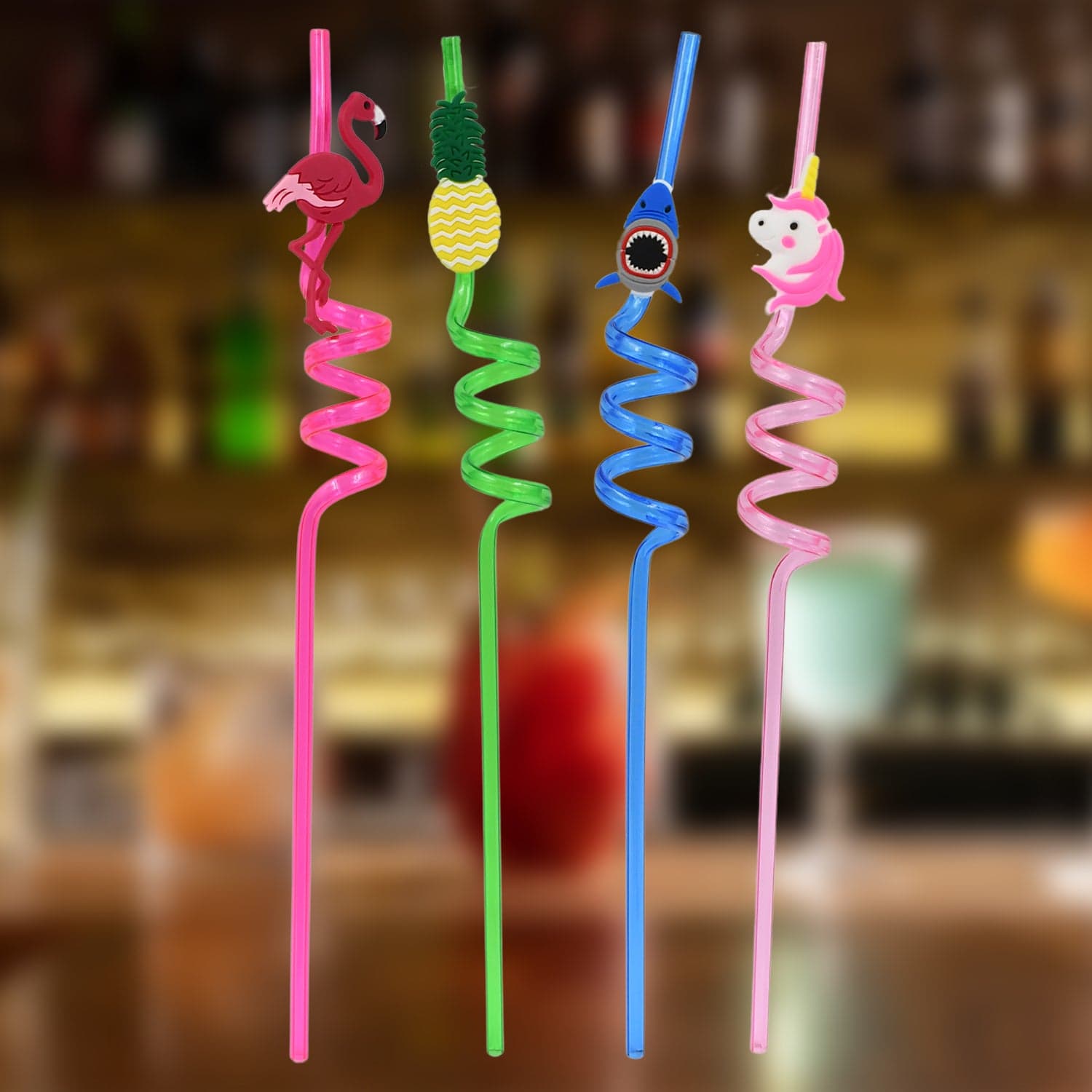 Reusable Plastic Straws (12 pcs Set / Mix Design) thumbnail 1