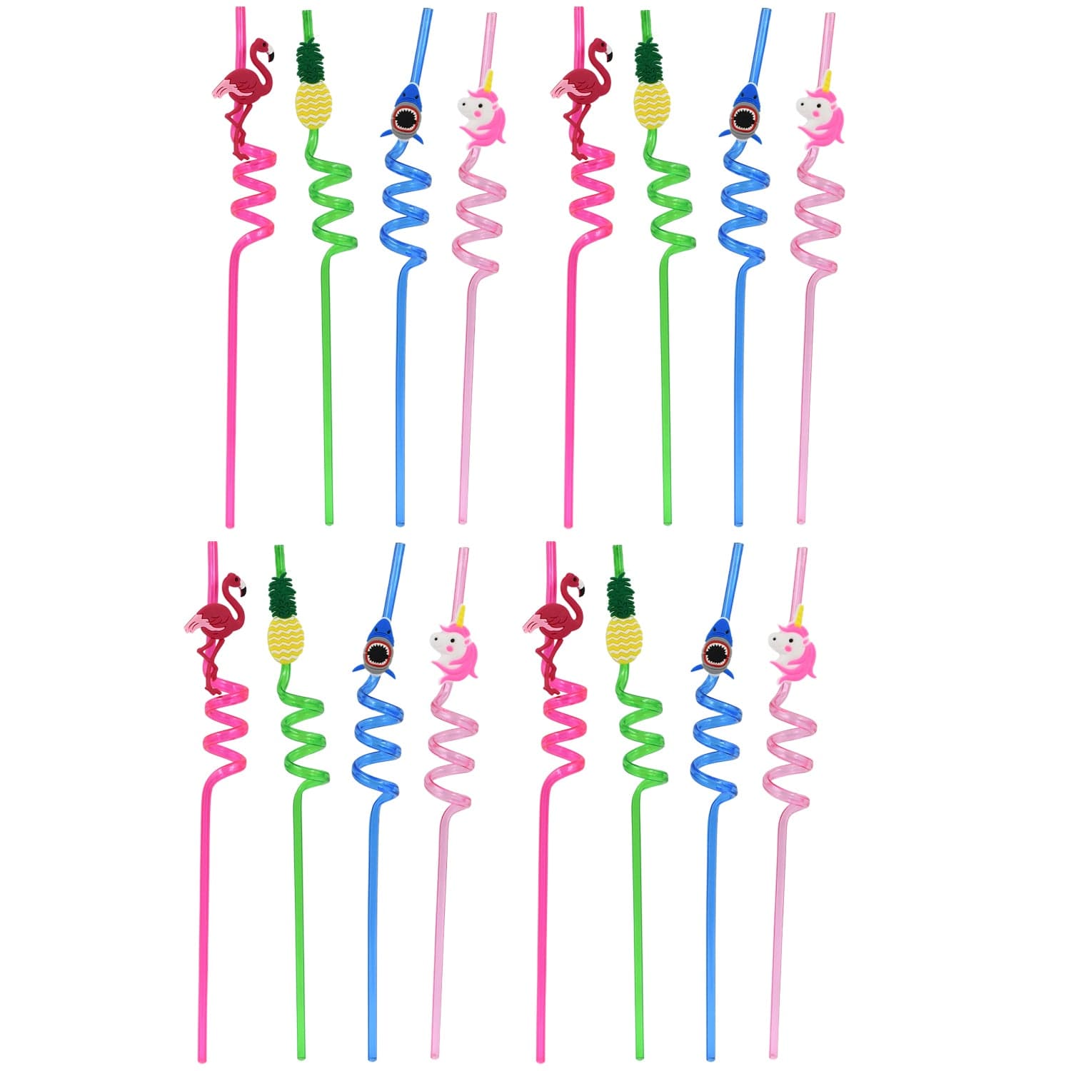 Reusable Plastic Straws (12 pcs Set / Mix Design) thumbnail 5