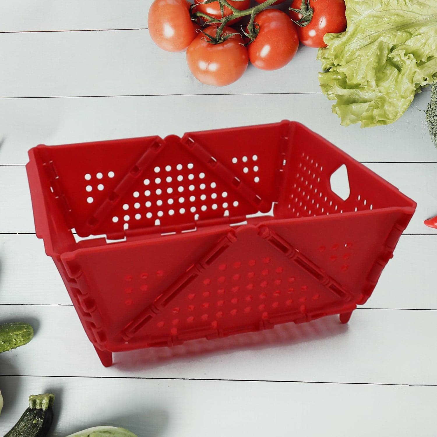 Flexi fold Storage Basket Box with Holes Ventilated Design (23—20 Cm / 1 Pc) thumbnail 1