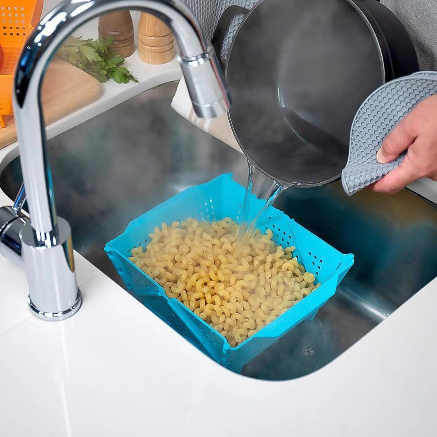 Flexi fold Storage Basket Box with Holes Ventilated Design (23—20 Cm / 1 Pc) thumbnail 5