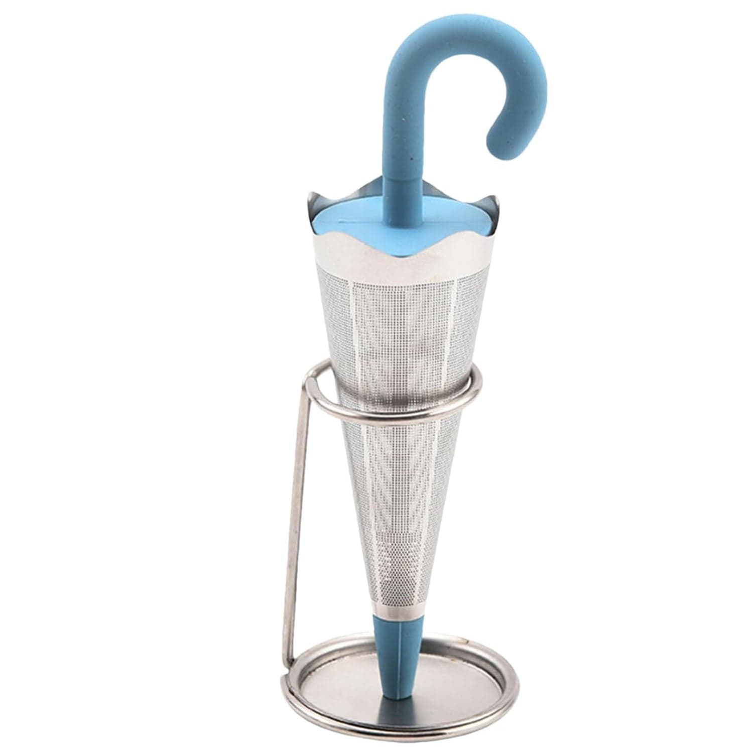 Reusable Cute Umbrella Tea Strainer With Tray / Stand (1 Pc) thumbnail 6
