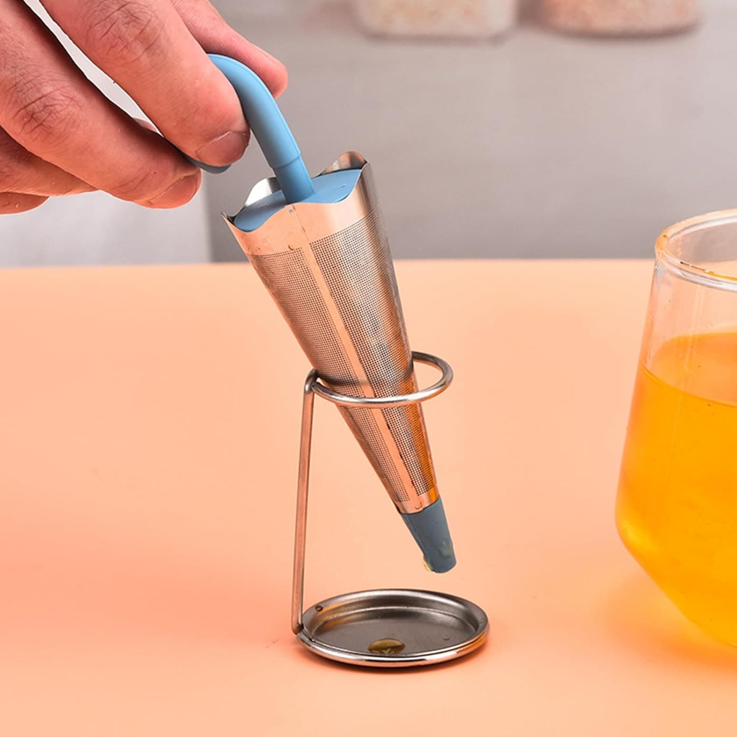 Reusable Cute Umbrella Tea Strainer With Tray / Stand (1 Pc) thumbnail 7