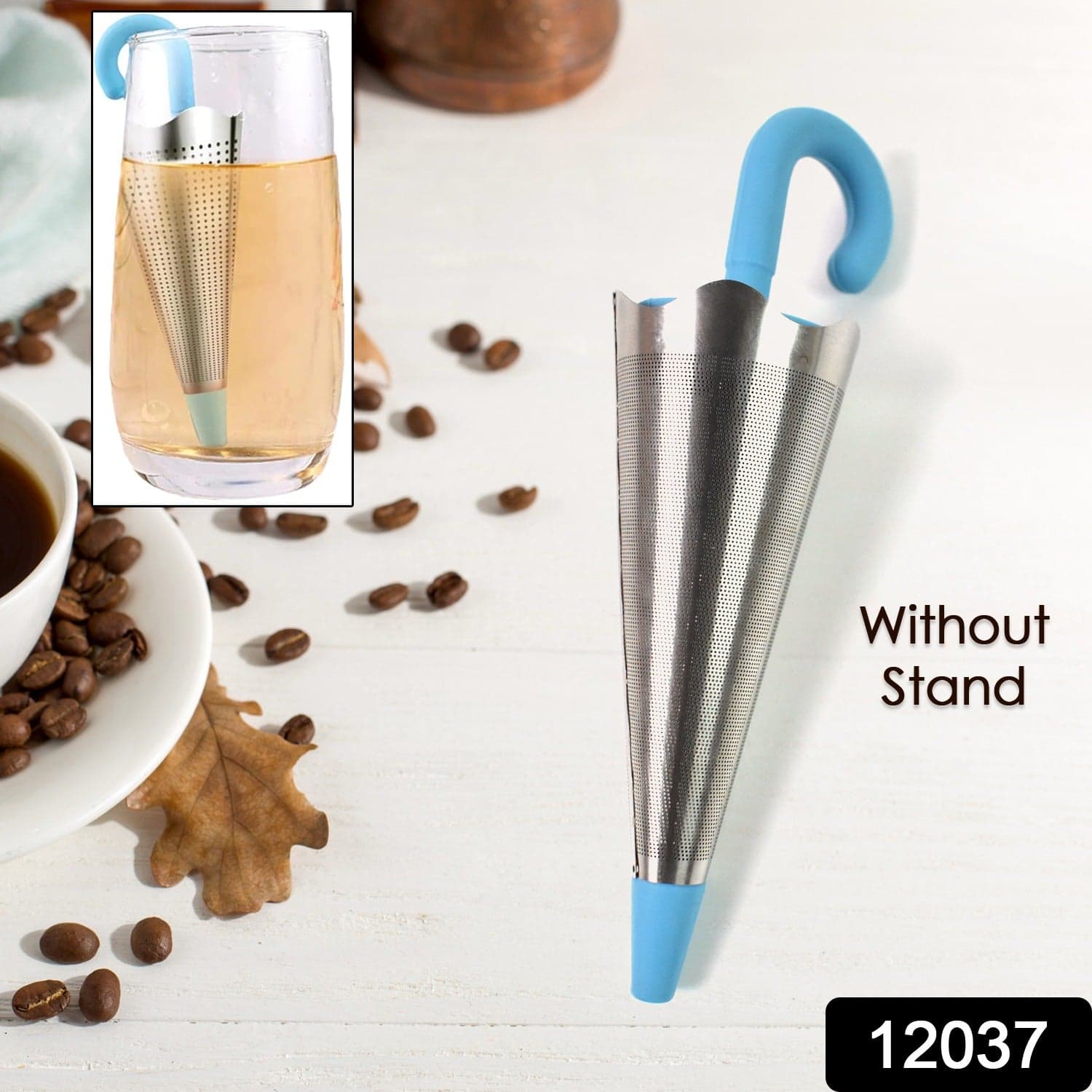Reusable Cute Umbrella Tea Strainer Without Tray / Stand (1 Pc / Mix Color) thumbnail 2