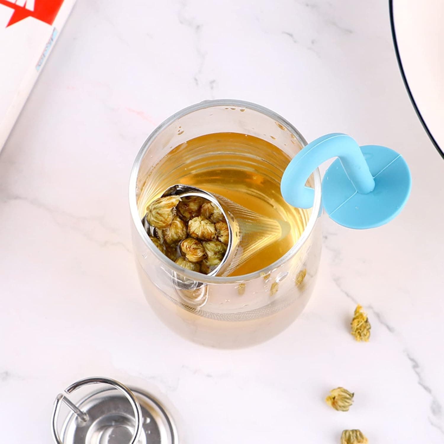 Reusable Cute Umbrella Tea Strainer Without Tray / Stand (1 Pc / Mix Color) thumbnail 4