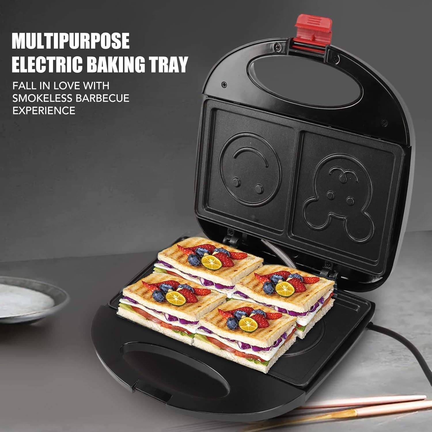 Double Sided Heating 750W Electric Sandwich Maker (1 Pc) thumbnail 7