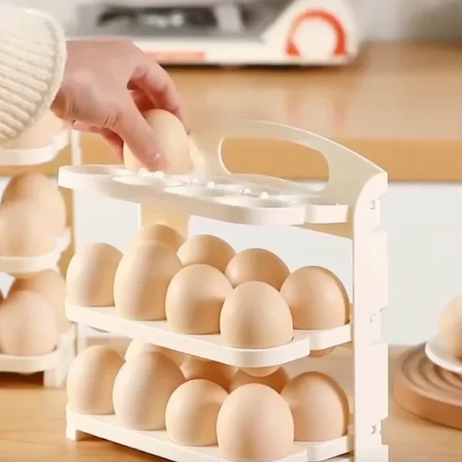 Plastic Foldable Egg Tray | 24 Grid Egg Storage Box (1 Pc) thumbnail 3