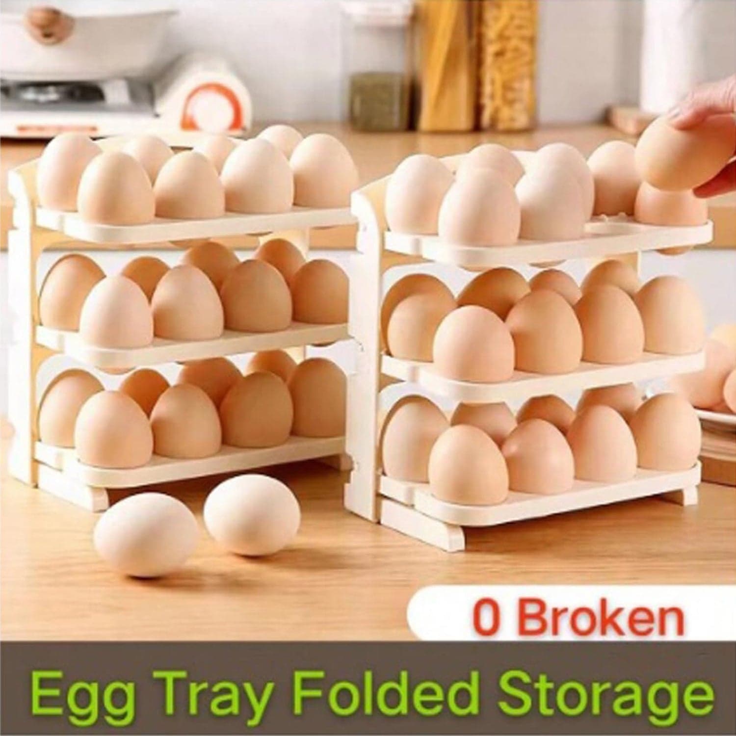 Plastic Foldable Egg Tray | 24 Grid Egg Storage Box (1 Pc) thumbnail 4