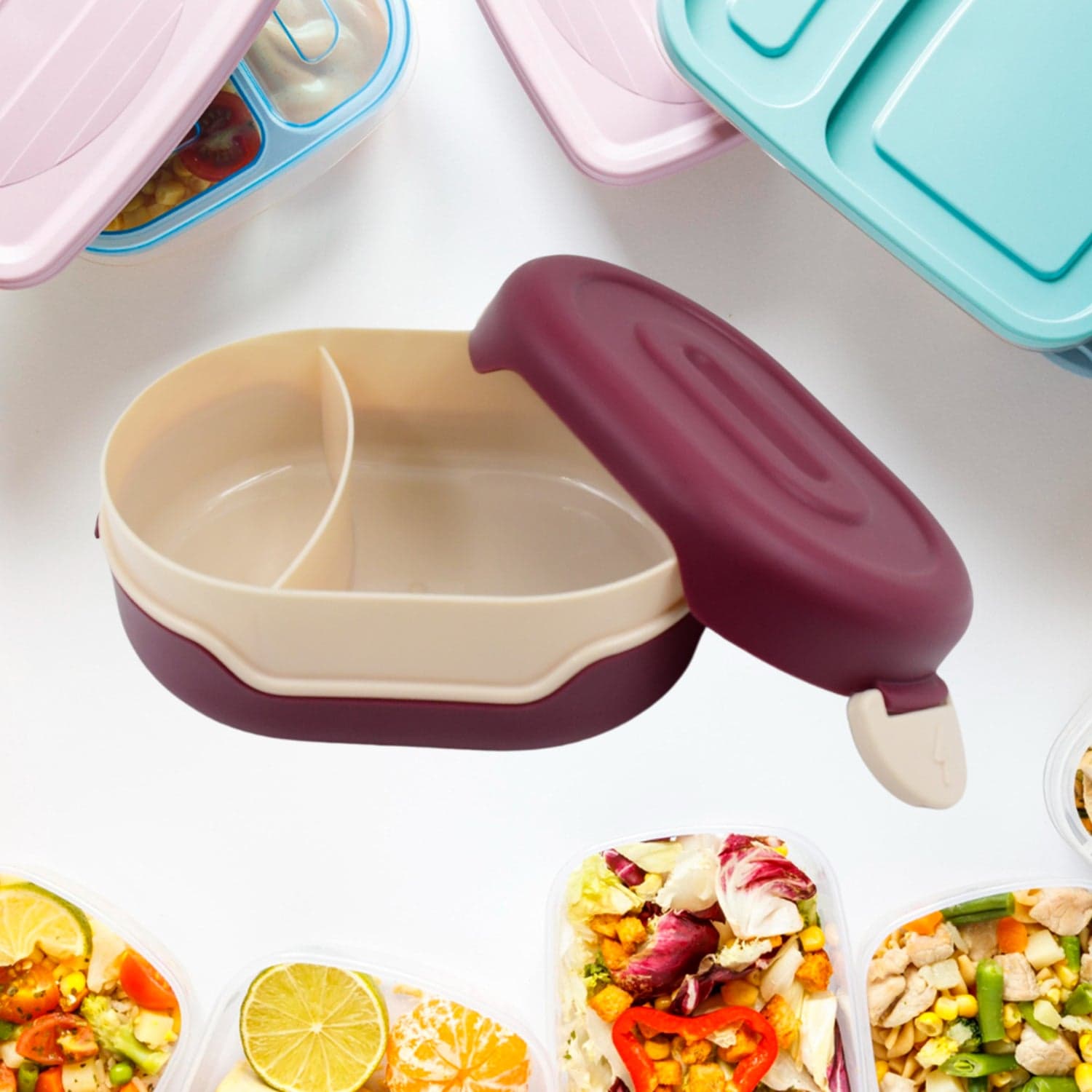 Airtight Food Grade Tiffin Box with 2 in 1 Spoon And 2 Compartment thumbnail 7