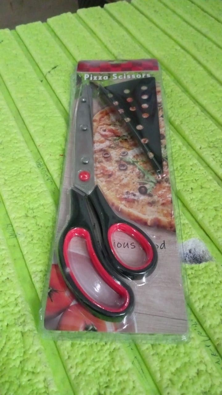Stainless Steel Pizza Cutter Scissors Plastic Handle with Removable Spatula thumbnail 7