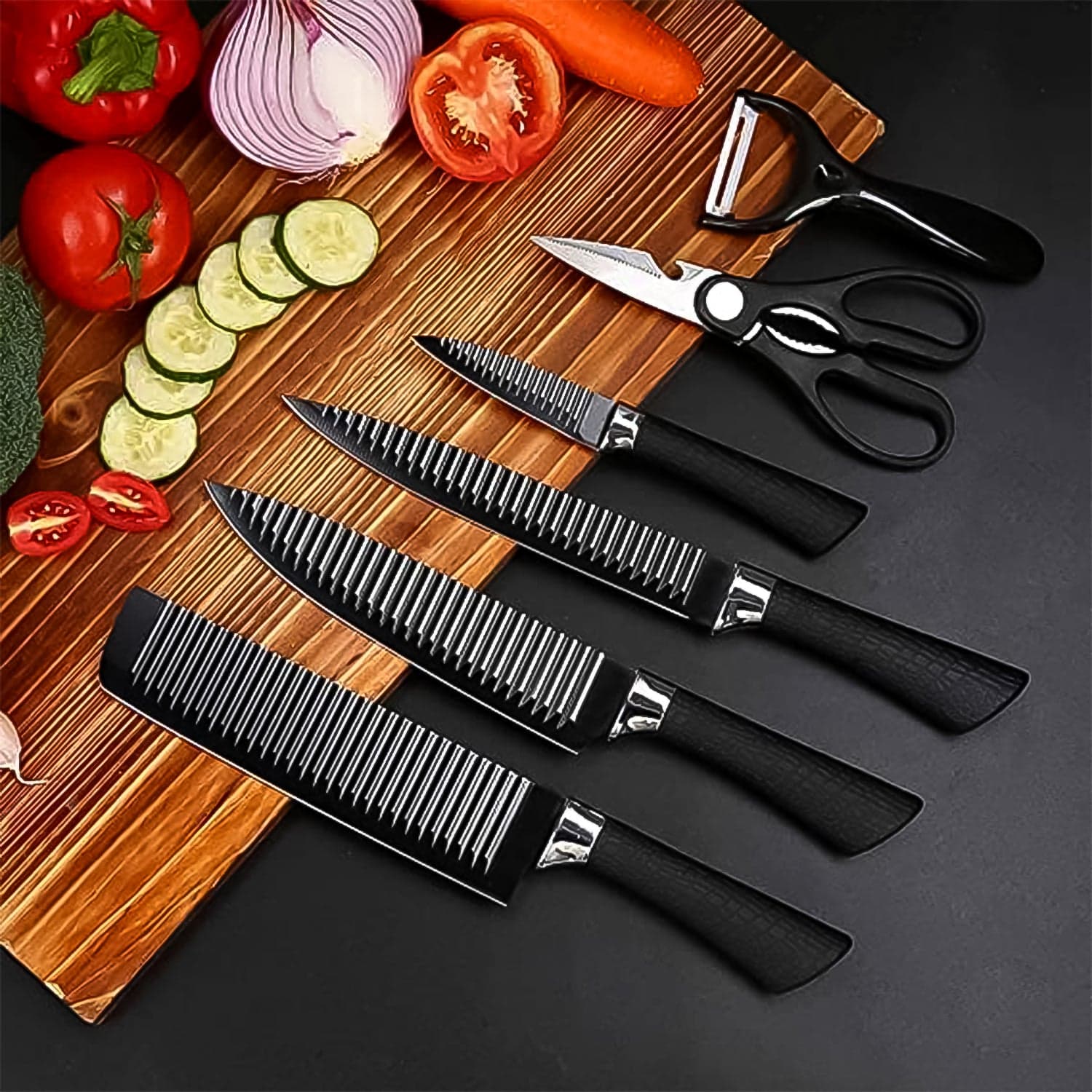 Stainless Steel Knife Set With Chef Peeler And Scissor (6 Pieces) thumbnail 1