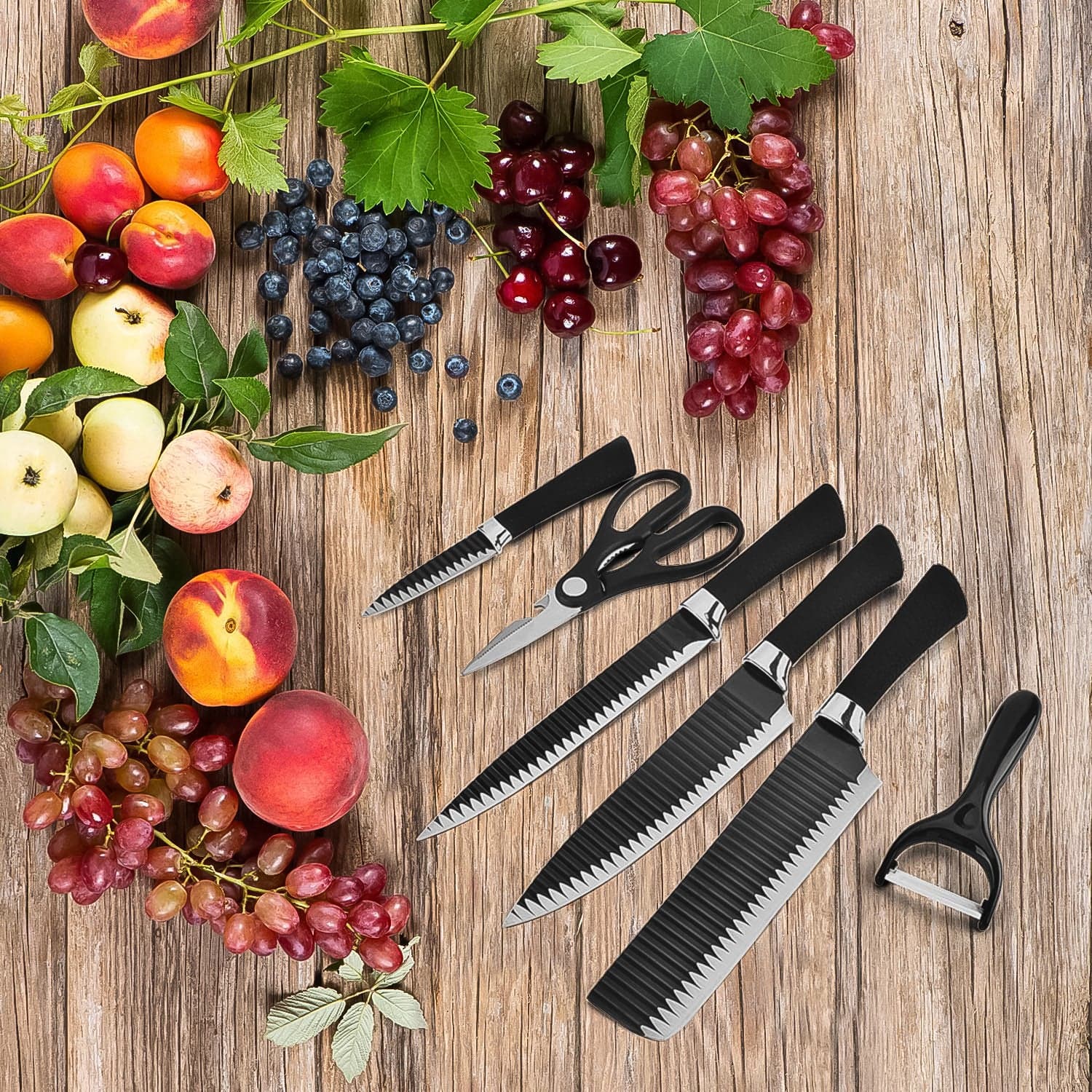 Stainless Steel Knife Set With Chef Peeler And Scissor (6 Pieces) thumbnail 3