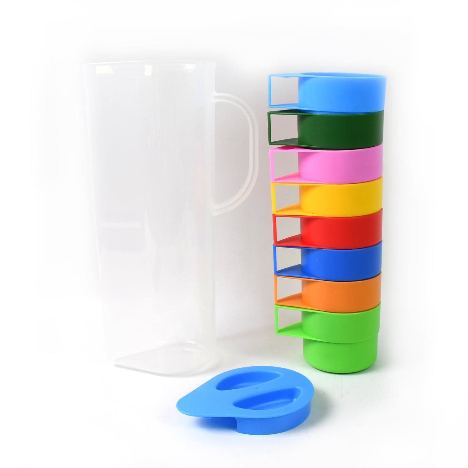 Rainbow Picnic Plastic Pitcher / Jug / Kettle Glass / Cup Set Water Bottle+Cup (9 Pcs Set) thumbnail 5