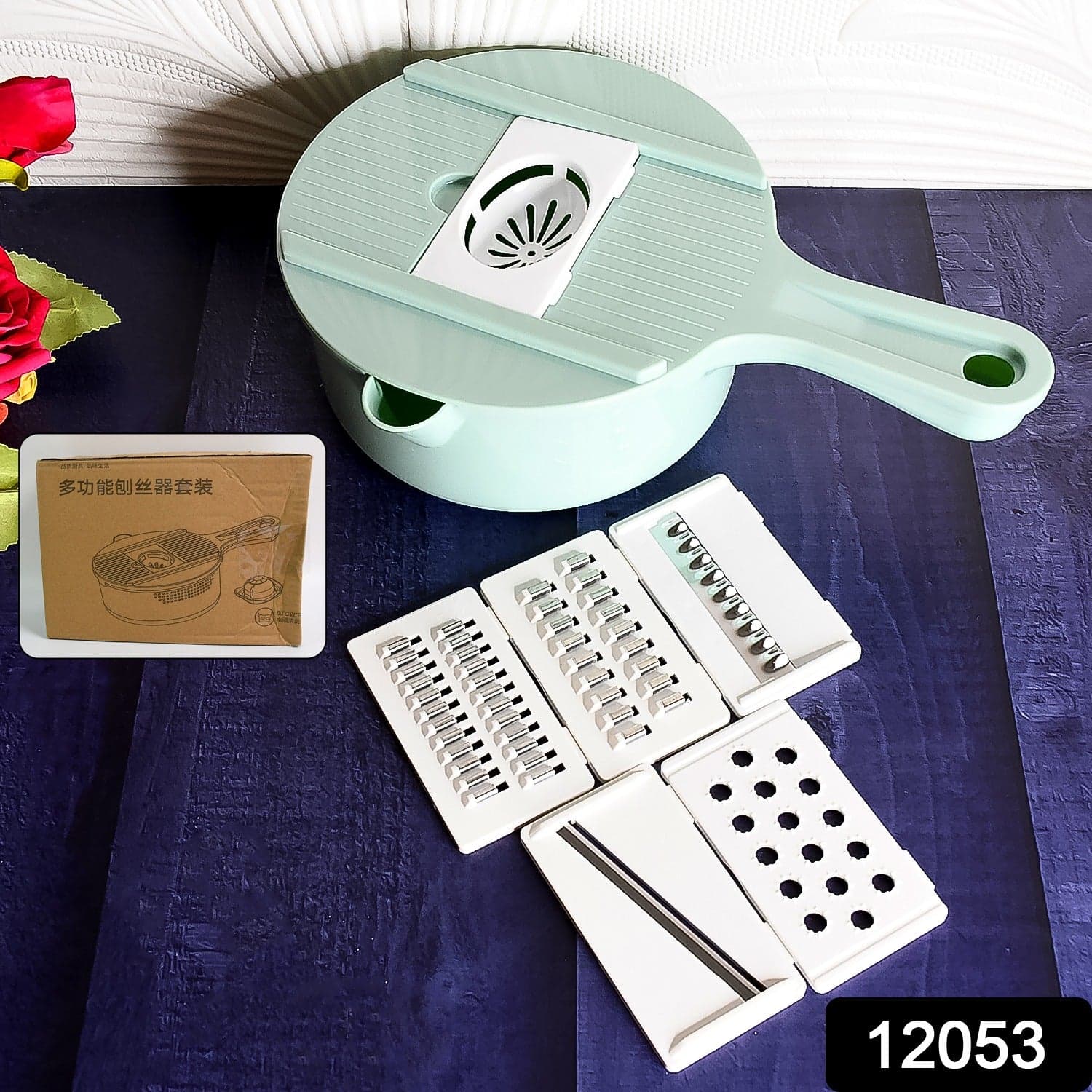 Vegetable Choppers with Drain Basket | 6 in 1 Vegetable Slicer Blades (1 Set) thumbnail 2
