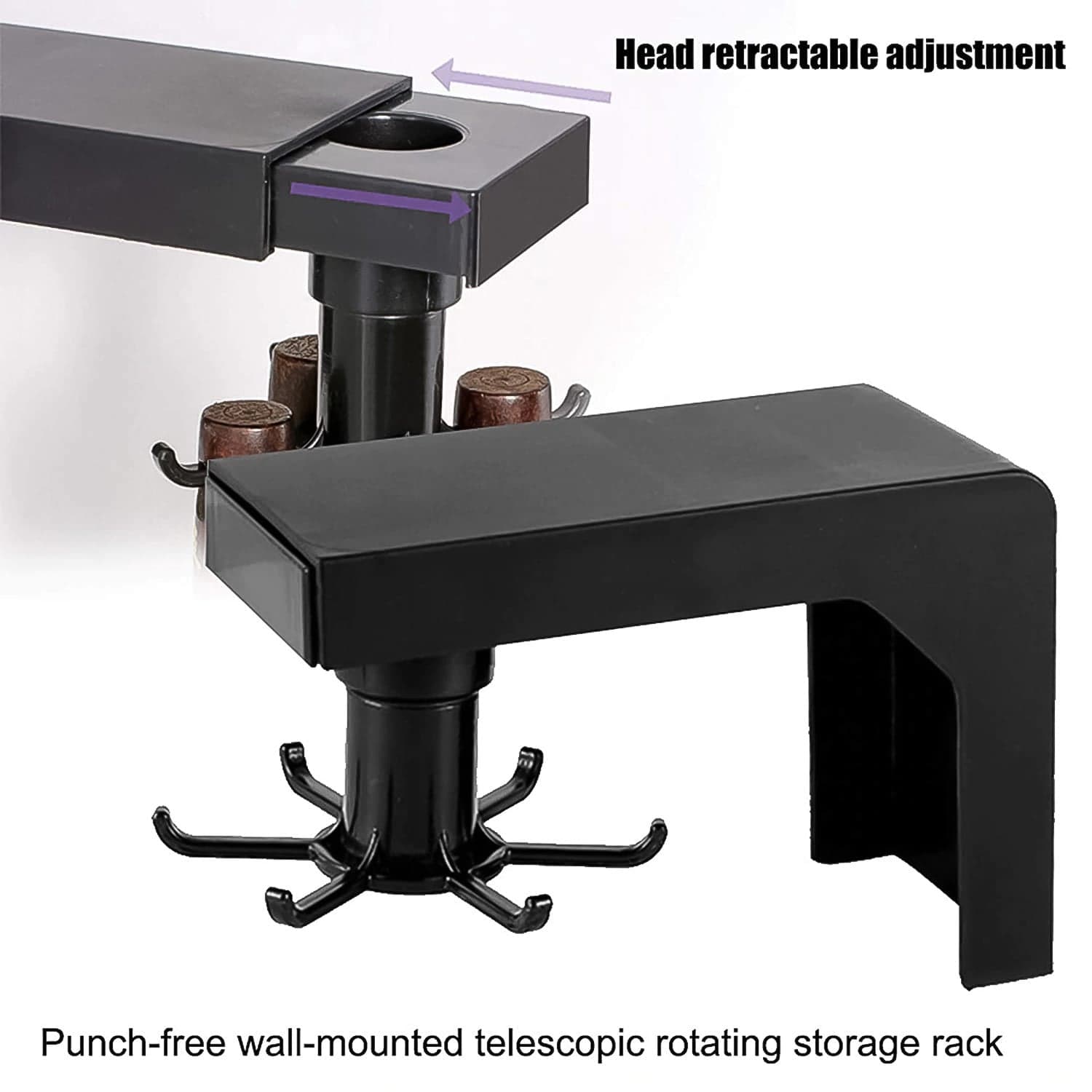 Self Adhesive 360 Degree Rotating Cooking Utensils Holder (1 Pc) thumbnail 4
