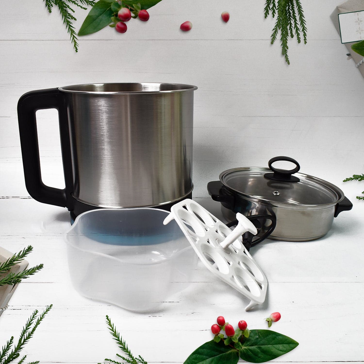 Soup Pot with Lid, Stainless Steel Multi Cooker Kettle (800W / 2.5 Ltr.) thumbnail 1