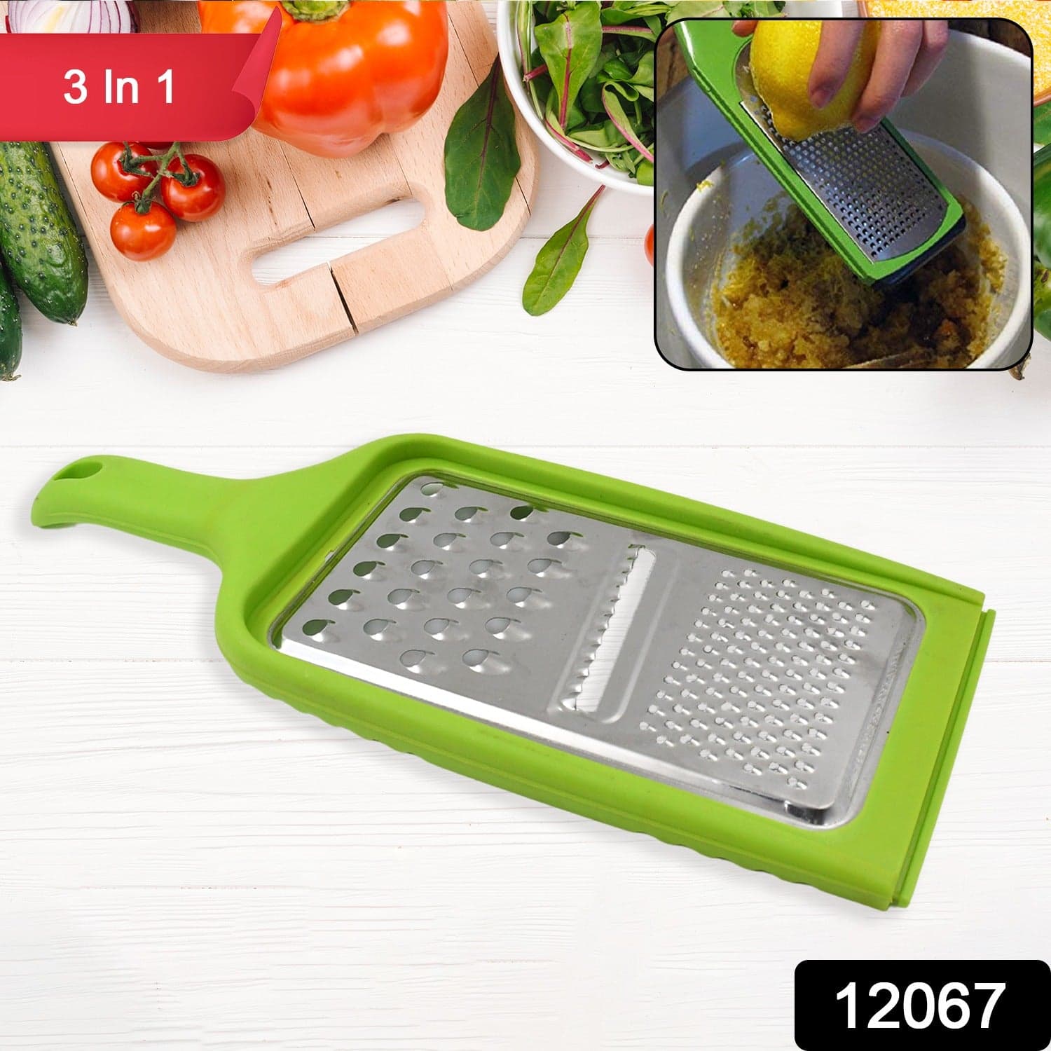 Stainless Steel Cheese Grater 3in1 Multifunctional (1 Pc / Mix Color) thumbnail 2
