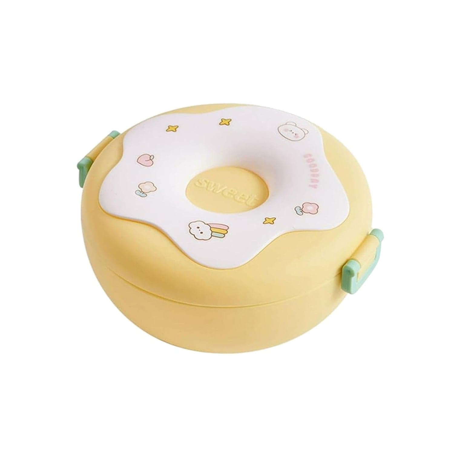 Donut Shaped Double Insulated 3 Compartment Lunch Box (1 Pc / Mix Color) thumbnail 5