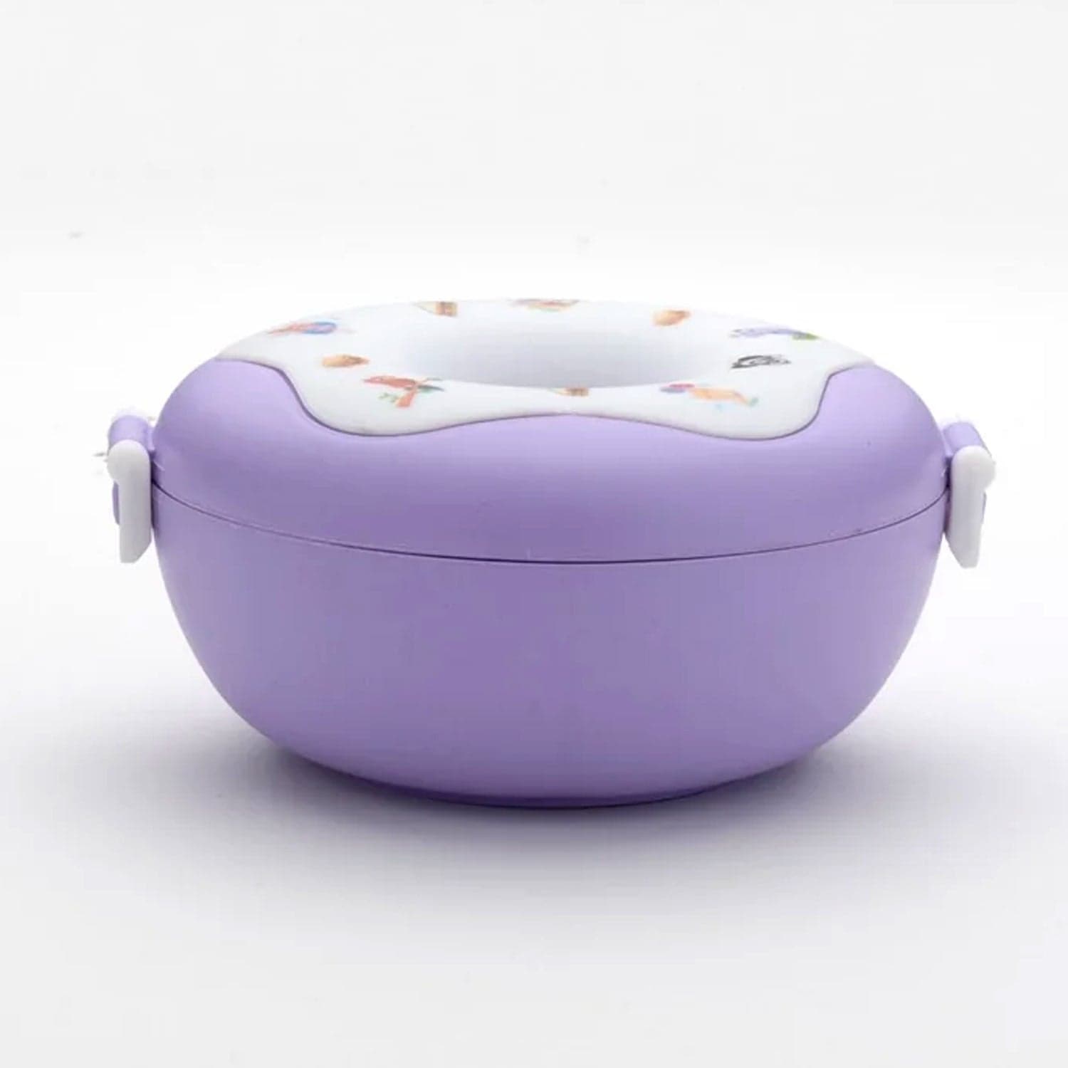 Donut Shaped Double Insulated 3 Compartment Lunch Box (1 Pc / Mix Color) thumbnail 6
