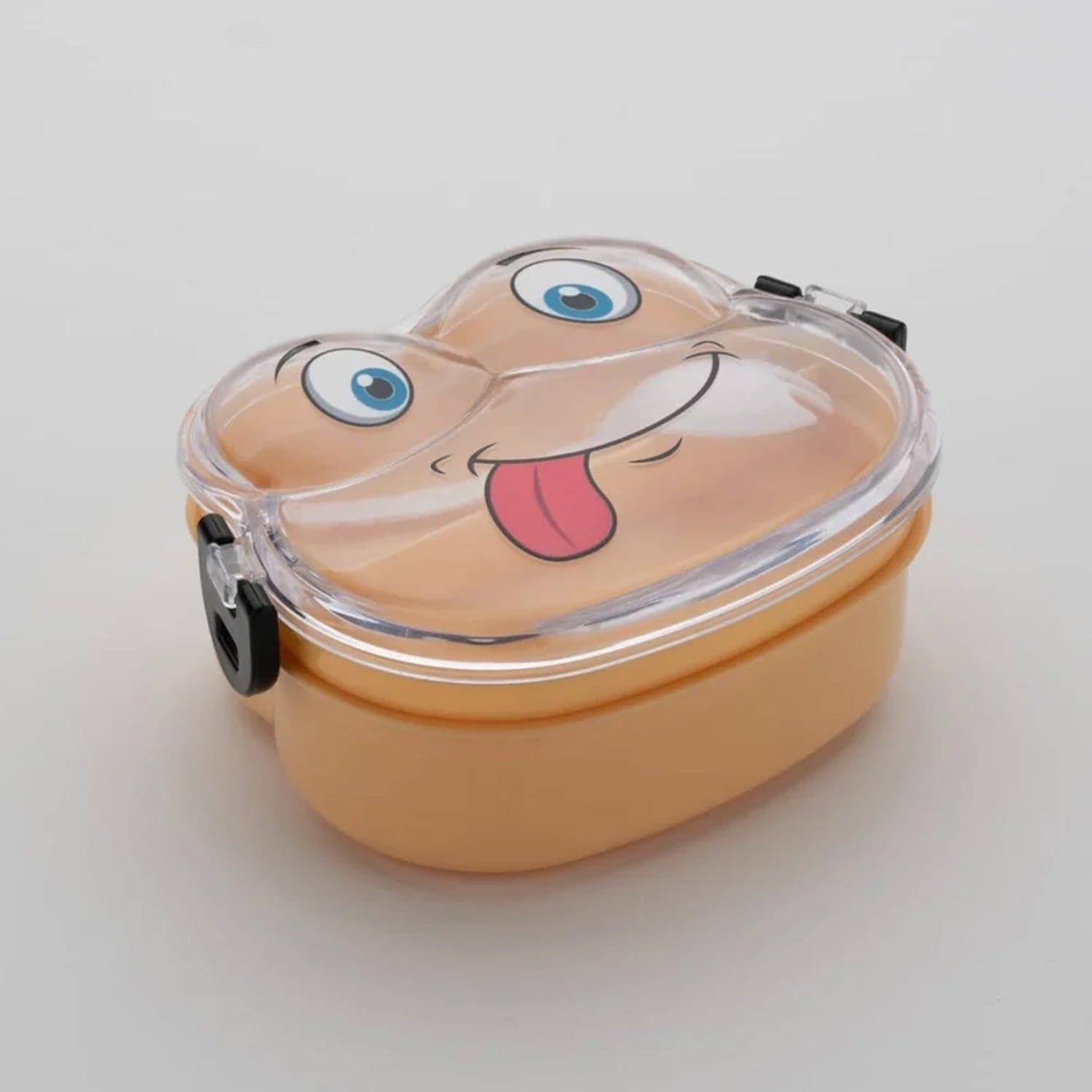 Double Layer Froggy Shape Lunch Box with Spoon (1 Pc / Mix Color) thumbnail 3