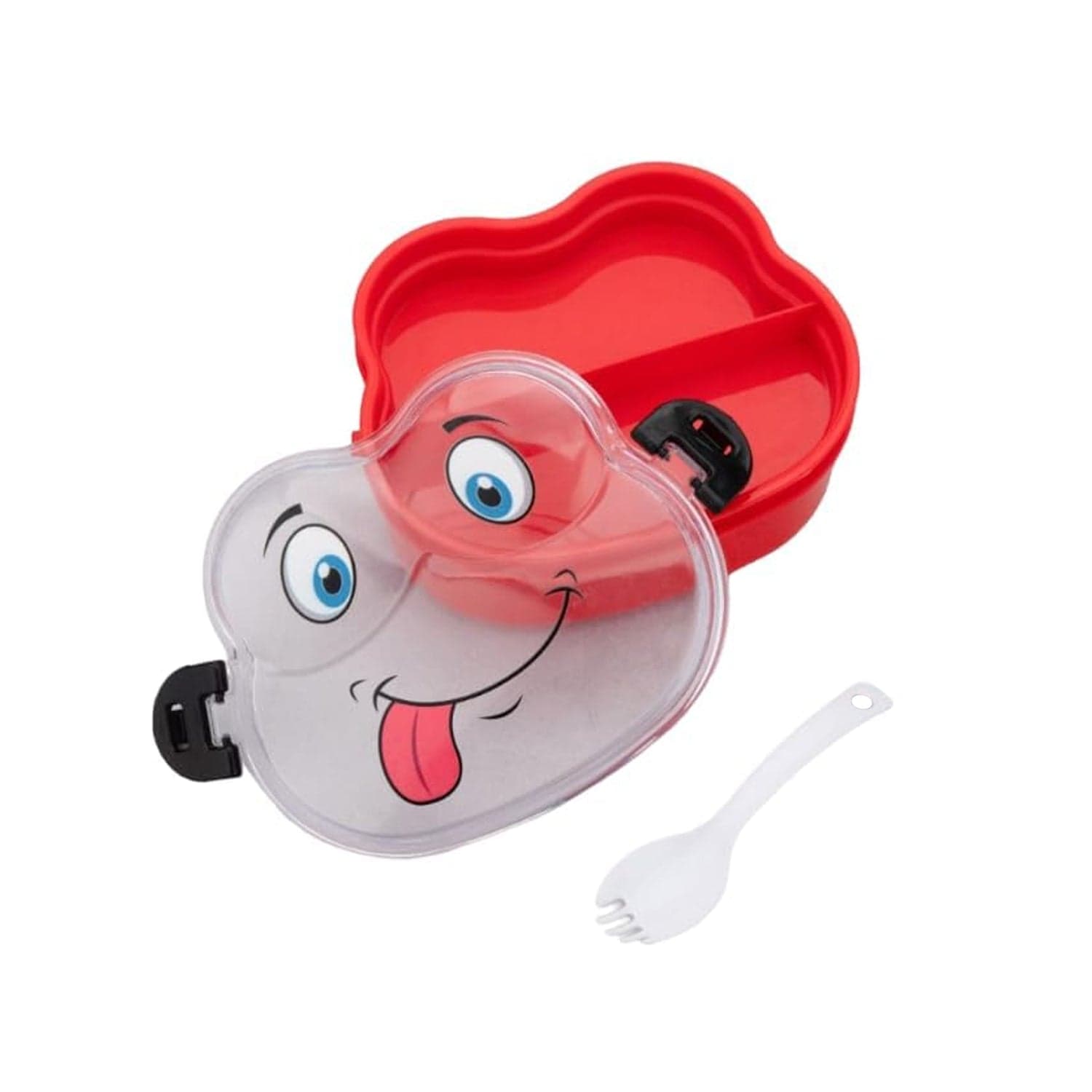 Double Layer Froggy Shape Lunch Box with Spoon (1 Pc / Mix Color) thumbnail 5