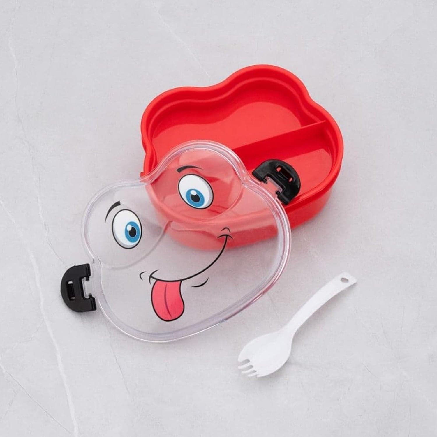 Double Layer Froggy Shape Lunch Box with Spoon (1 Pc / Mix Color) thumbnail 6