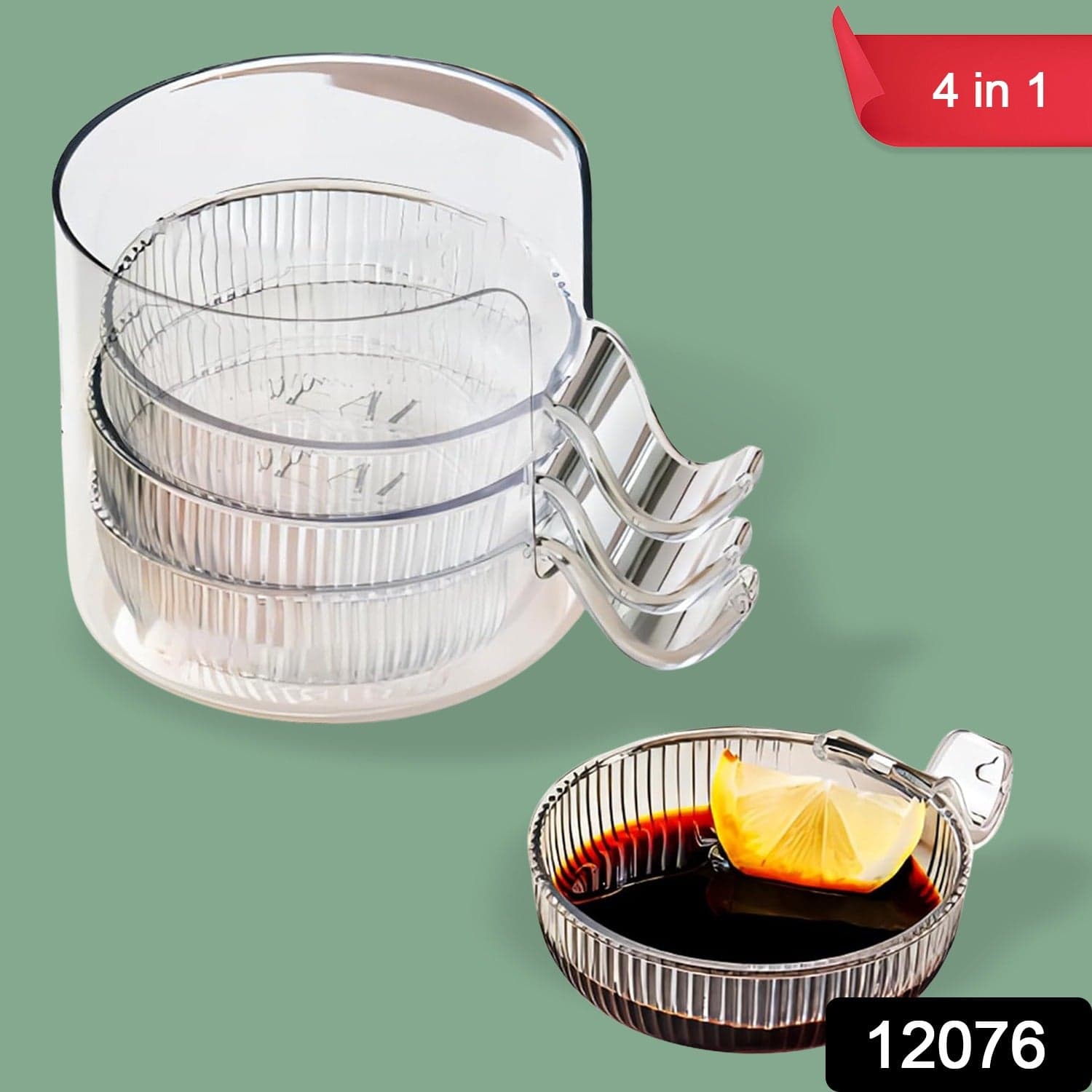 Plastics Dip Bowls, Dipping Sauce Bowls with Handle (4 Pcs Set / With Case) thumbnail 2