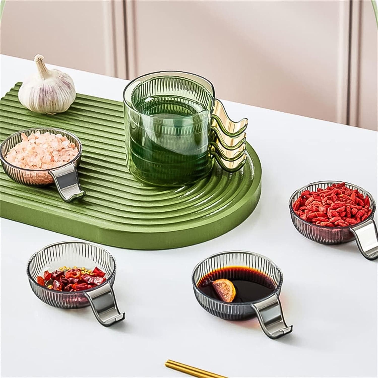 Plastics Dip Bowls, Dipping Sauce Bowls with Handle (4 Pcs Set / With Case) thumbnail 6