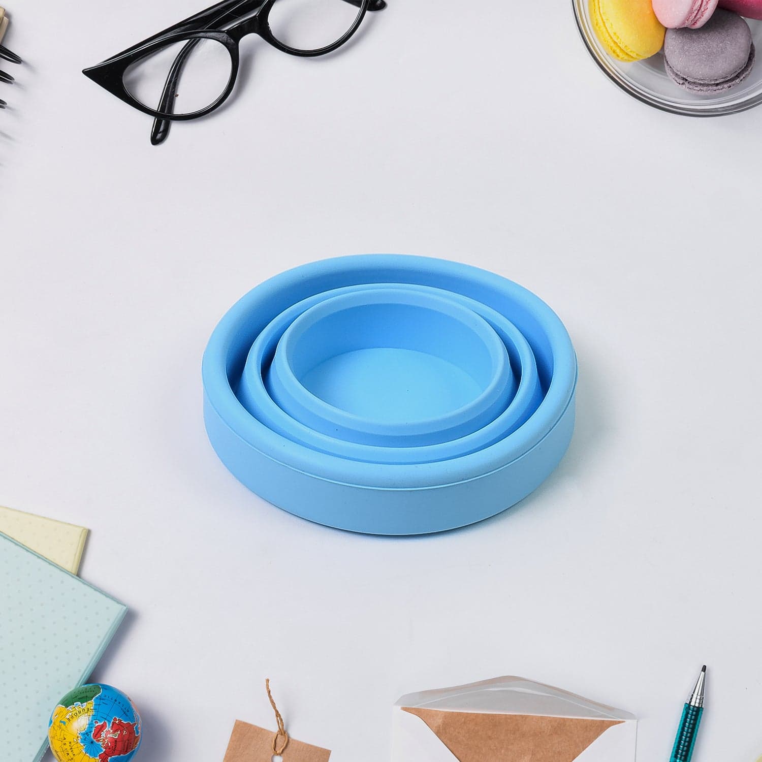 Round Silicone Foldable Glass, Foldable Travel Mug Without Lid (1 Pc) thumbnail 6