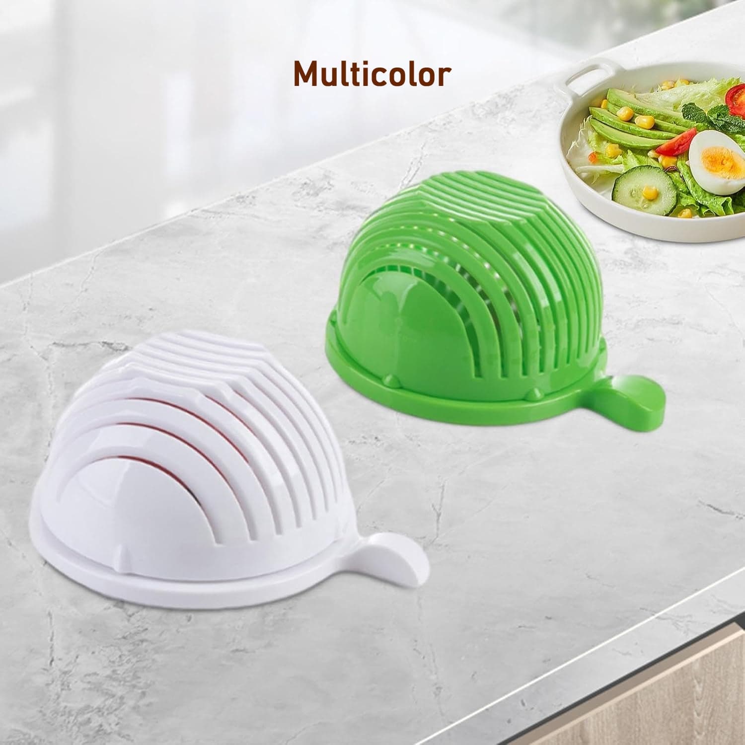 Plastic 60 Seconds Salad Cutter Salad Maker Salad Bow (1 Pc) thumbnail 4