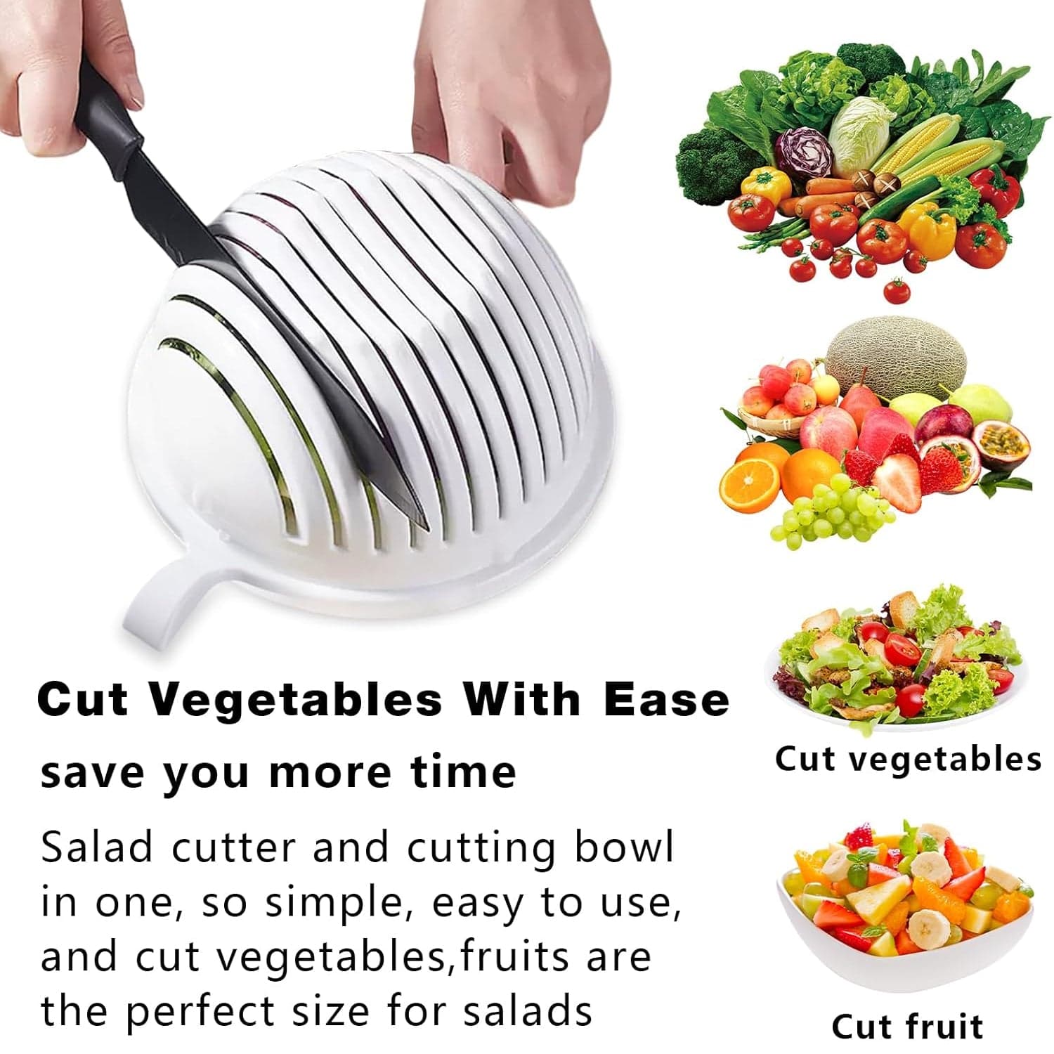 Plastic 60 Seconds Salad Cutter Salad Maker Salad Bow (1 Pc) thumbnail 5