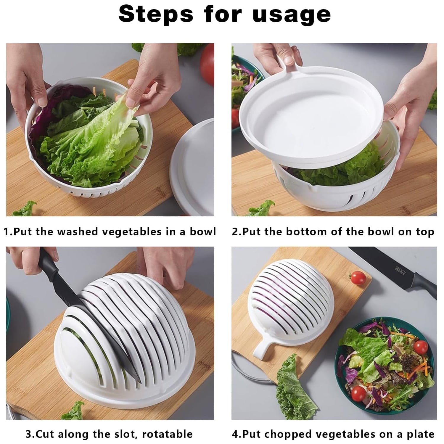 Plastic 60 Seconds Salad Cutter Salad Maker Salad Bow (1 Pc) thumbnail 6