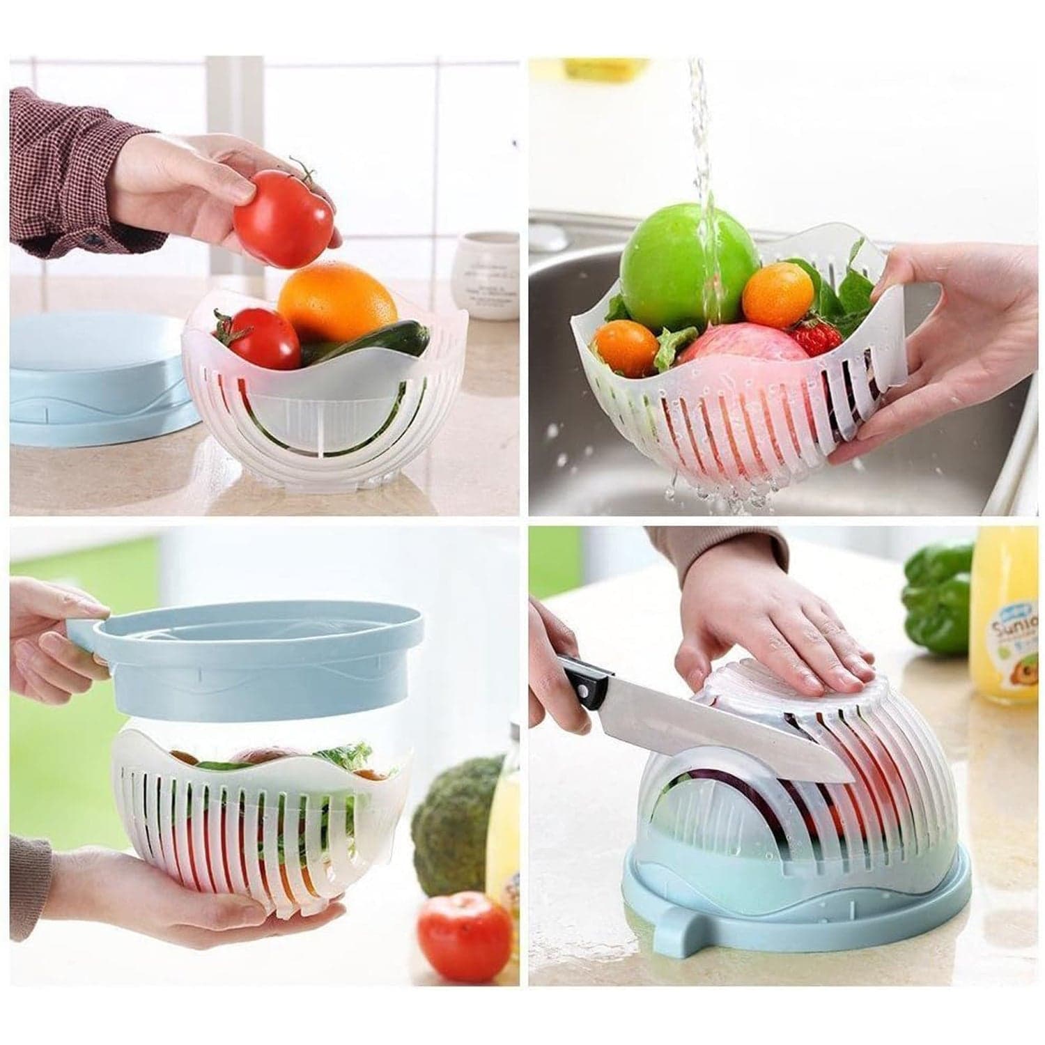 Plastic 60 Seconds Salad Cutter Salad Maker Salad Bow (1 Pc) thumbnail 8