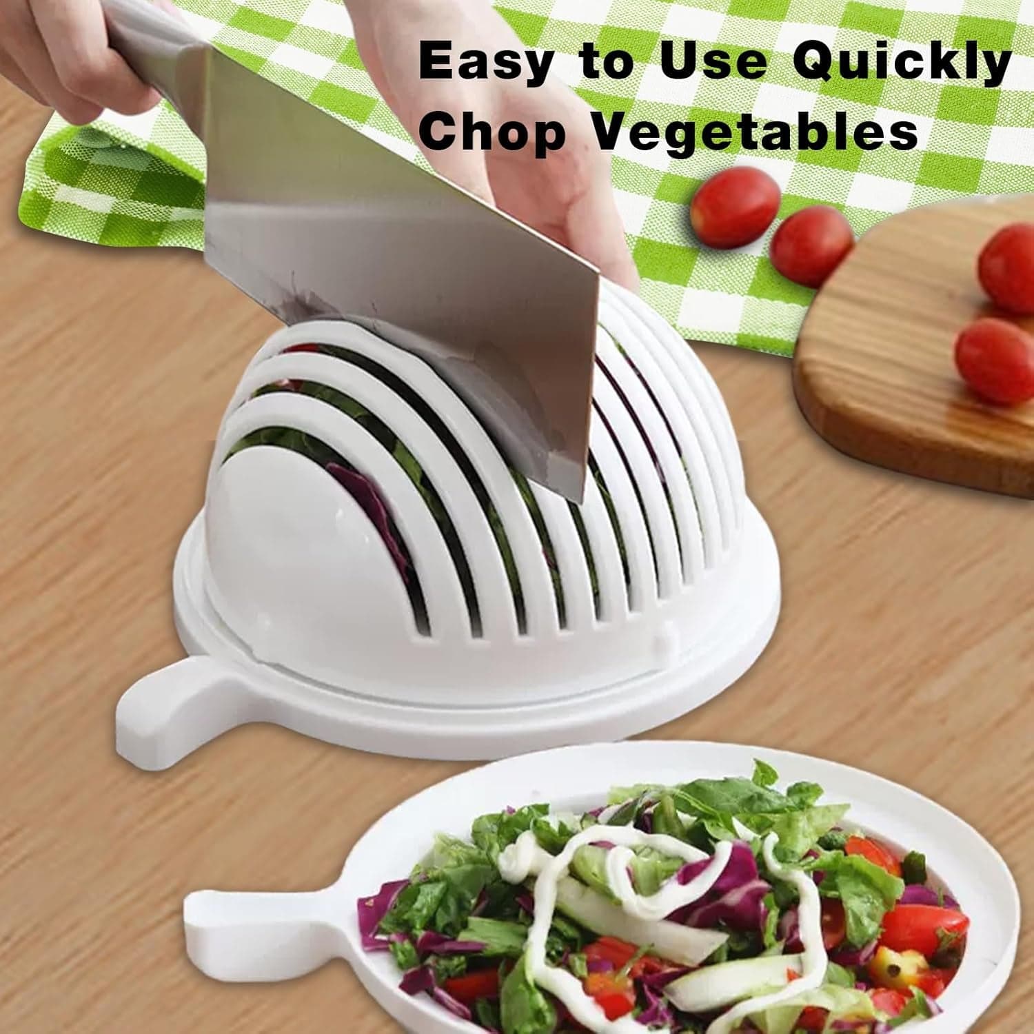 Plastic 60 Seconds Salad Cutter Salad Maker Salad Bow (1 Pc) thumbnail 9