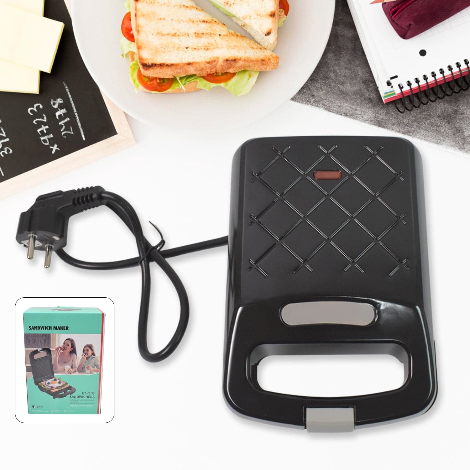 Sandwich Maker Makes Sandwich Non-Stick Plates (1 Pc / 500w) thumbnail 1