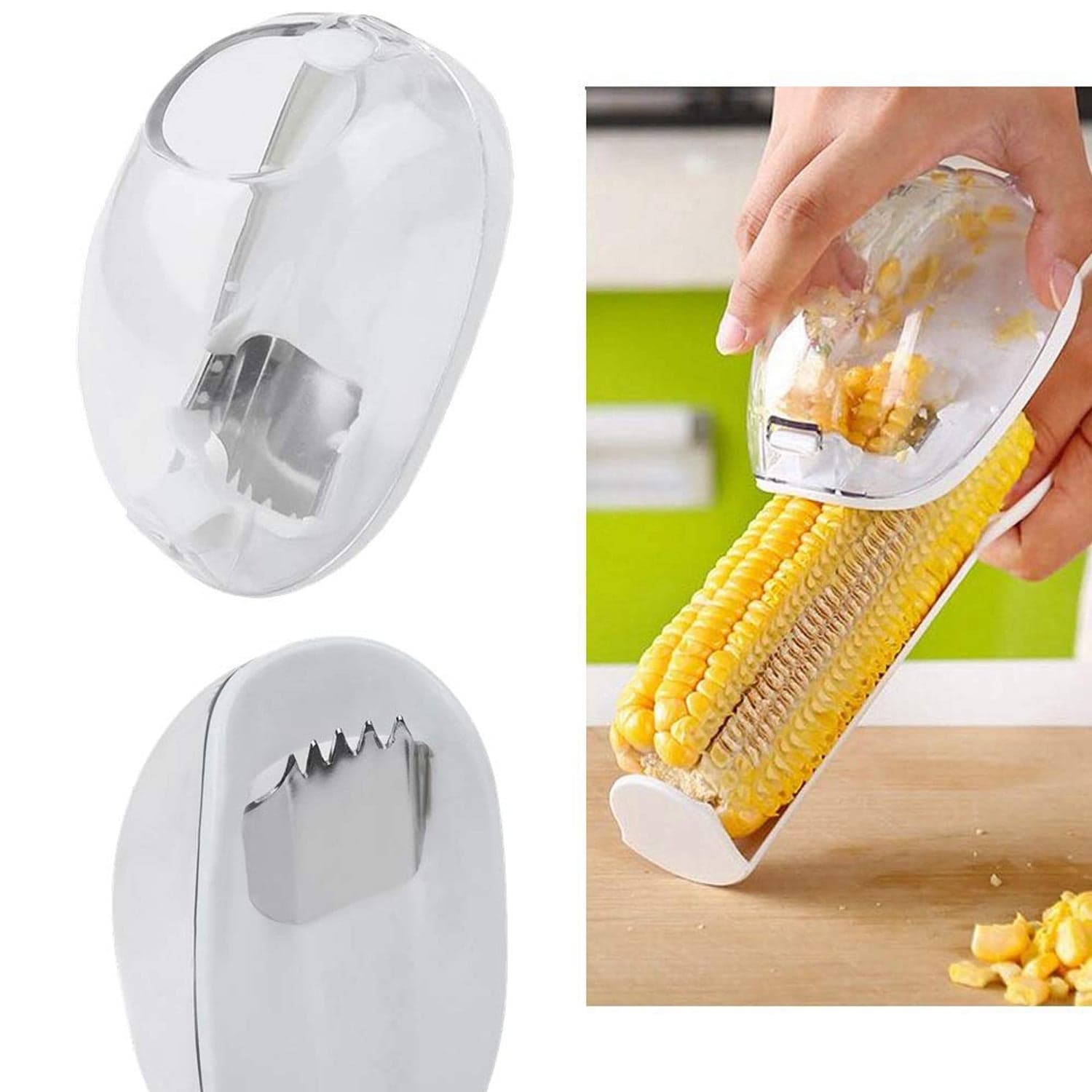Magic Plastic with Steel Blades Corn Remover Kernel Stripper (1 Pc) thumbnail 5
