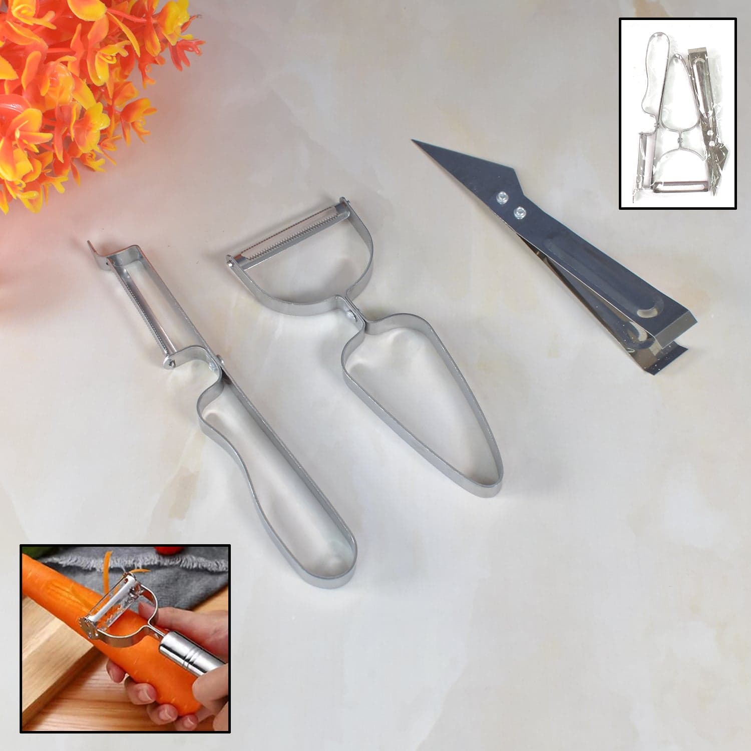 Multifunctional Peeler, Grater for Vegetable Fruit (3 Pcs Set) thumbnail 1
