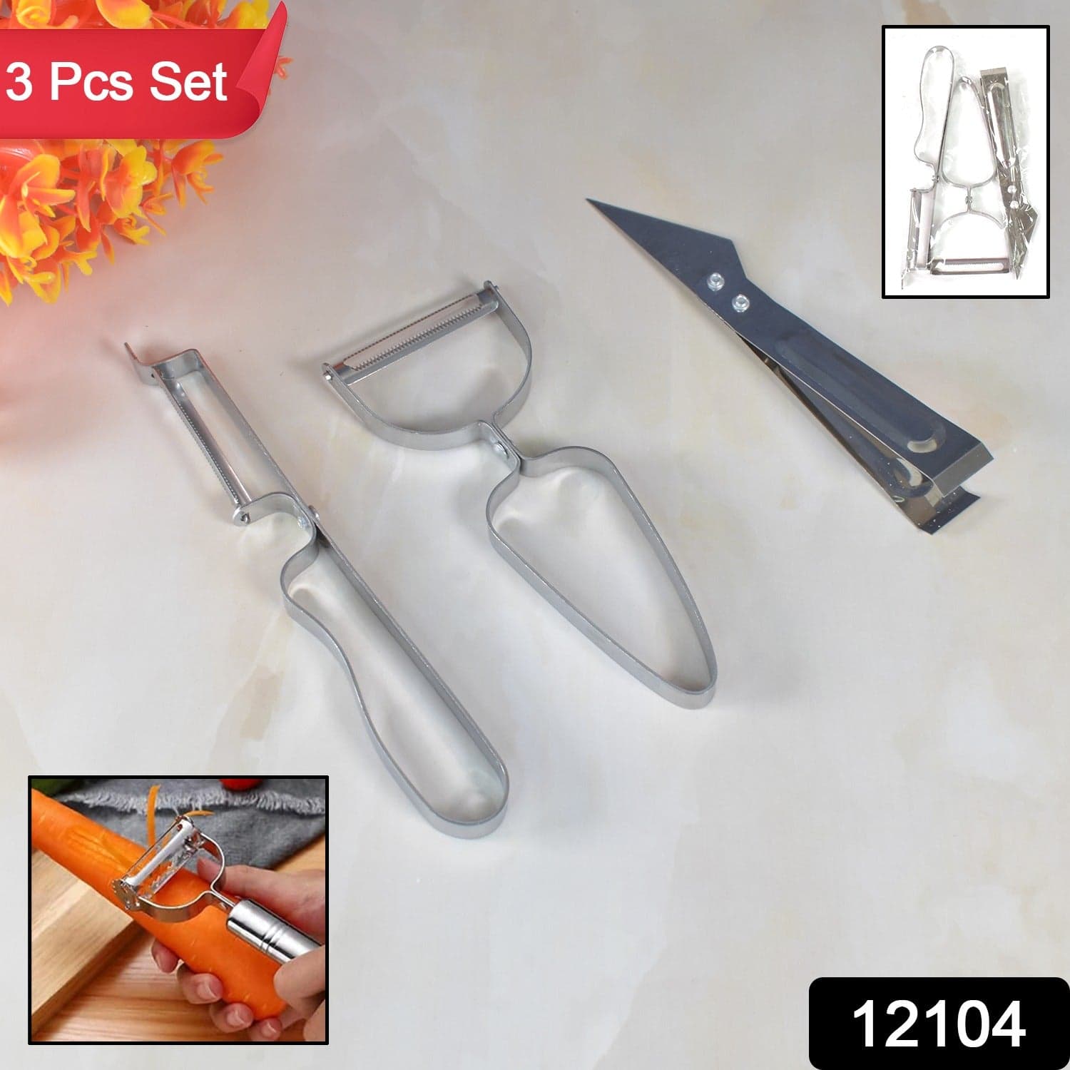 Multifunctional Peeler, Grater for Vegetable Fruit (3 Pcs Set) thumbnail 2