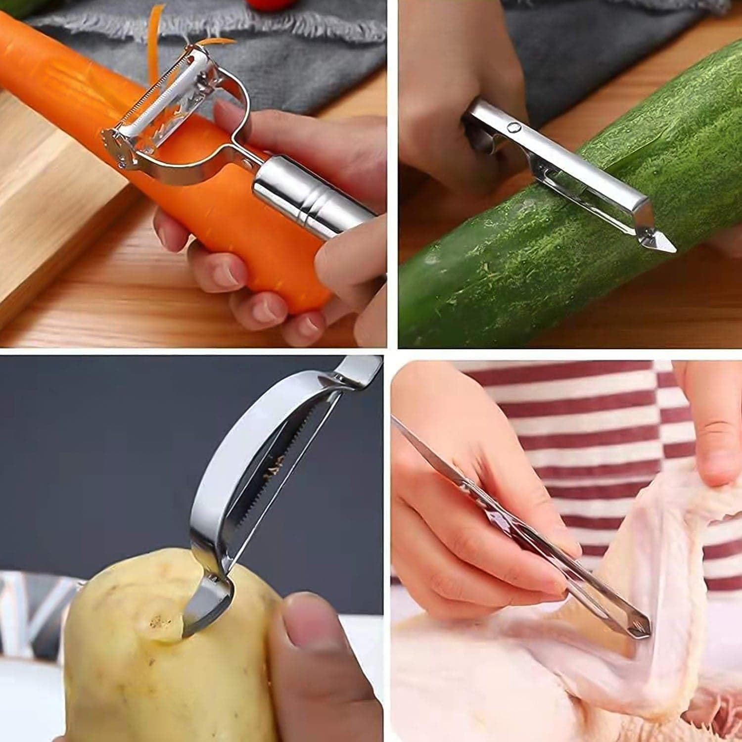 Multifunctional Peeler, Grater for Vegetable Fruit (3 Pcs Set) thumbnail 3