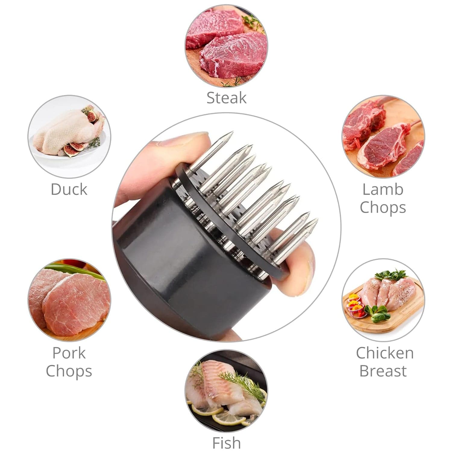 Meat Tenderizer Tool Stainless Steel Needle (1 Pc) thumbnail 7