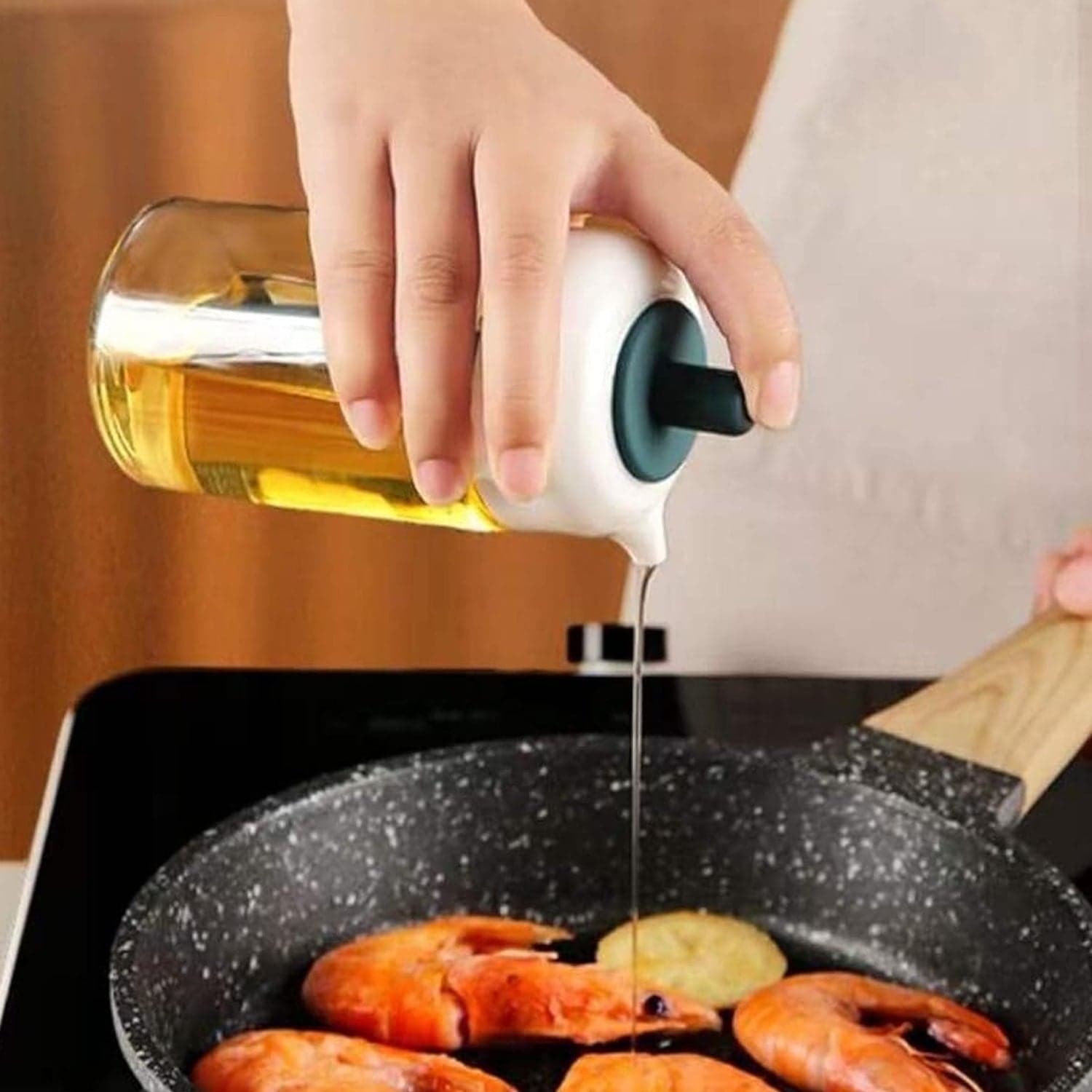 2 in 1 Glass Oil dispenser jar / Bottle with brush (1 Set) thumbnail 4