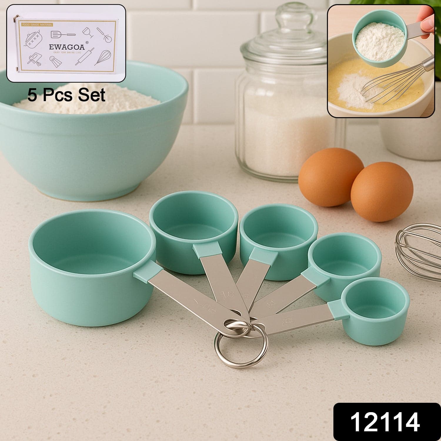 Stainless Steel and Plastics Measuring Cups (5 Pcs Set) thumbnail 2