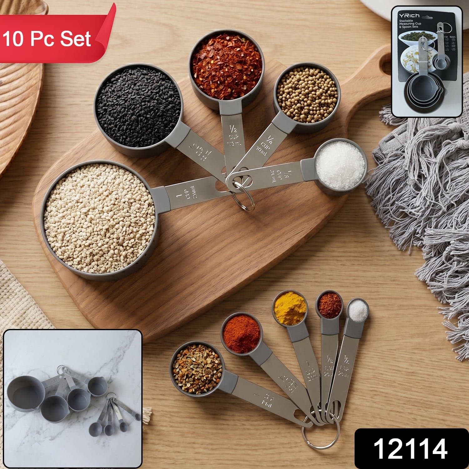 Plastic Measuring Cups and Spoons Set the Accurate Kitchen Tools thumbnail 2