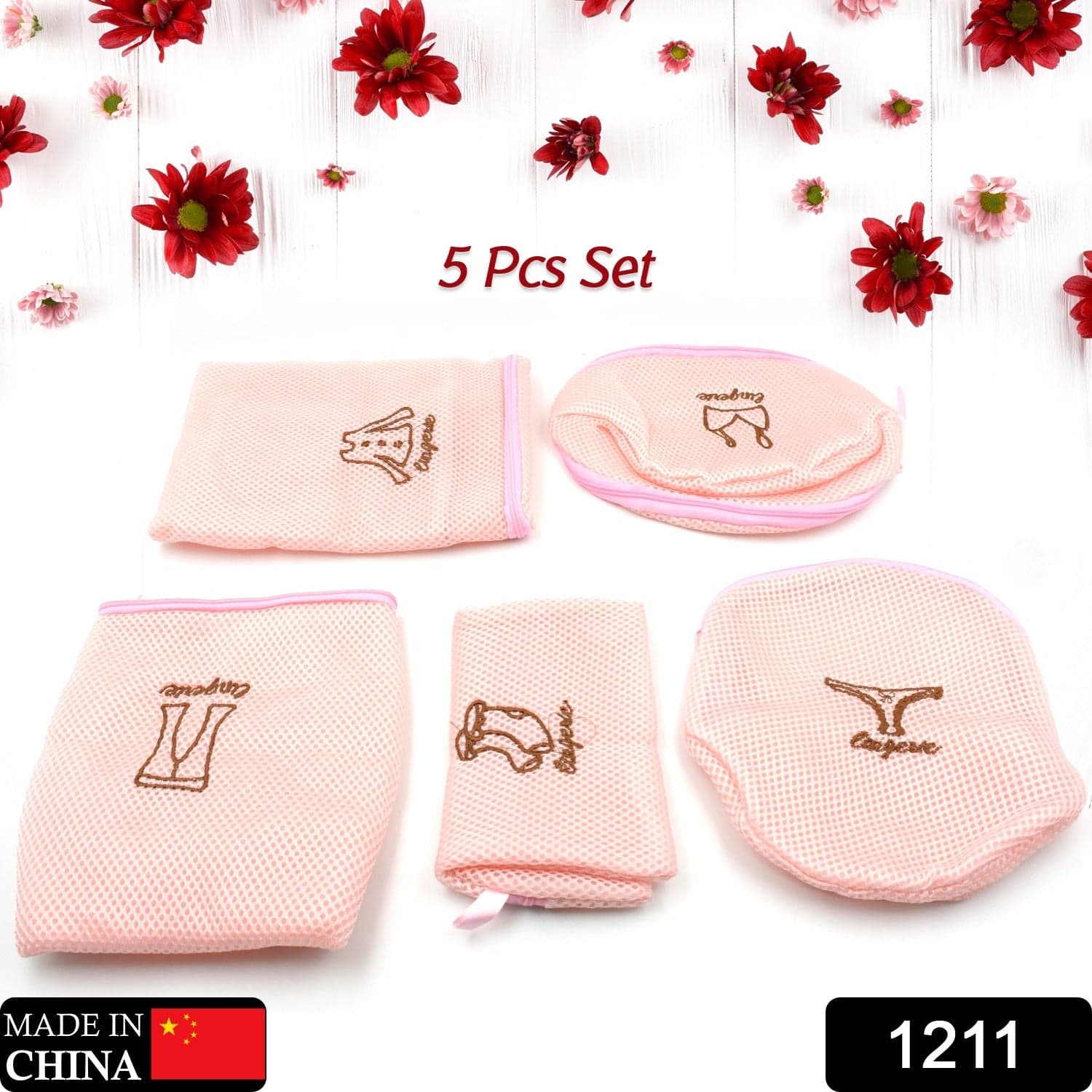 5Pc Zippered Mesh Laundry Wash Bags Foldable Delicates Lingerie Socks thumbnail 2