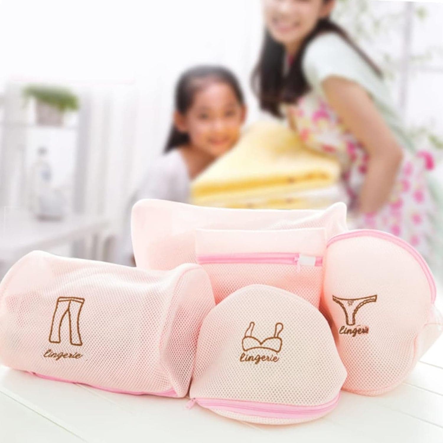 5Pc Zippered Mesh Laundry Wash Bags Foldable Delicates Lingerie Socks thumbnail 3